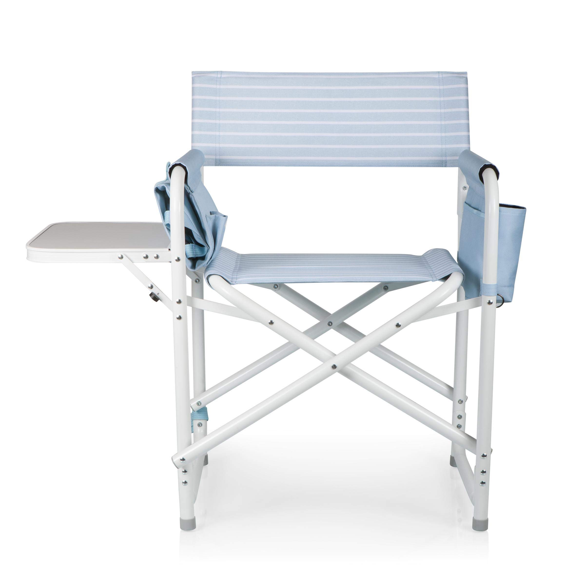 Picnic TIME Outdoor Directors Chair with Side Table - Portable Folding Beach Chair for Adults, Sturdy Camping Chair with Built-in Table - Perfect for Beach, Backyard, Camping & Outdoor Relaxation