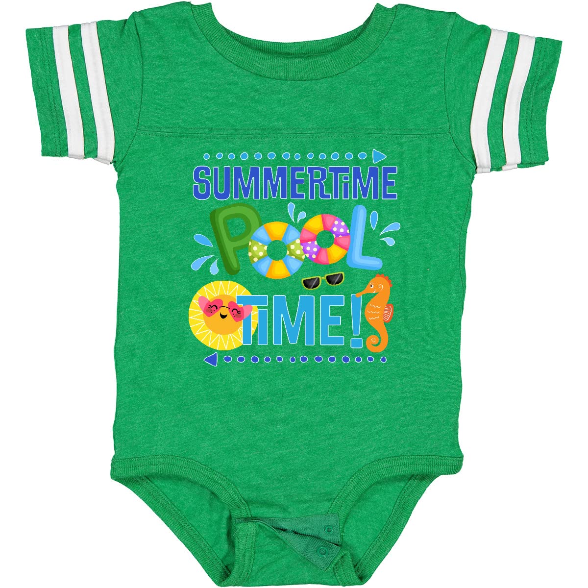 Inktastic Summer Vacation Pool Time Swimming Baby Bodysuit - Cute Swimwear for Infants & Toddlers - Perfect for Beach, Pool Parties & Family Vacations