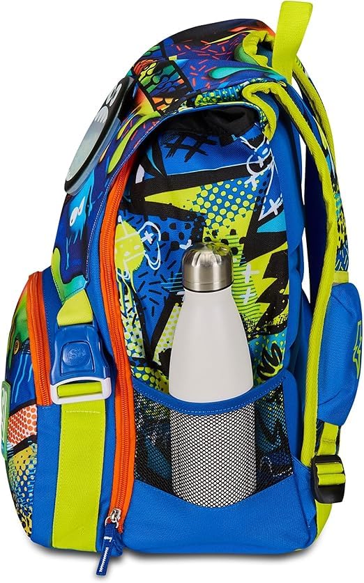 Zaino Seven SJ Gang Boy Sphere Expandable Backpack Blue - Free Keychain Gift - Perfect for School, Travel & Outdoor Adventures