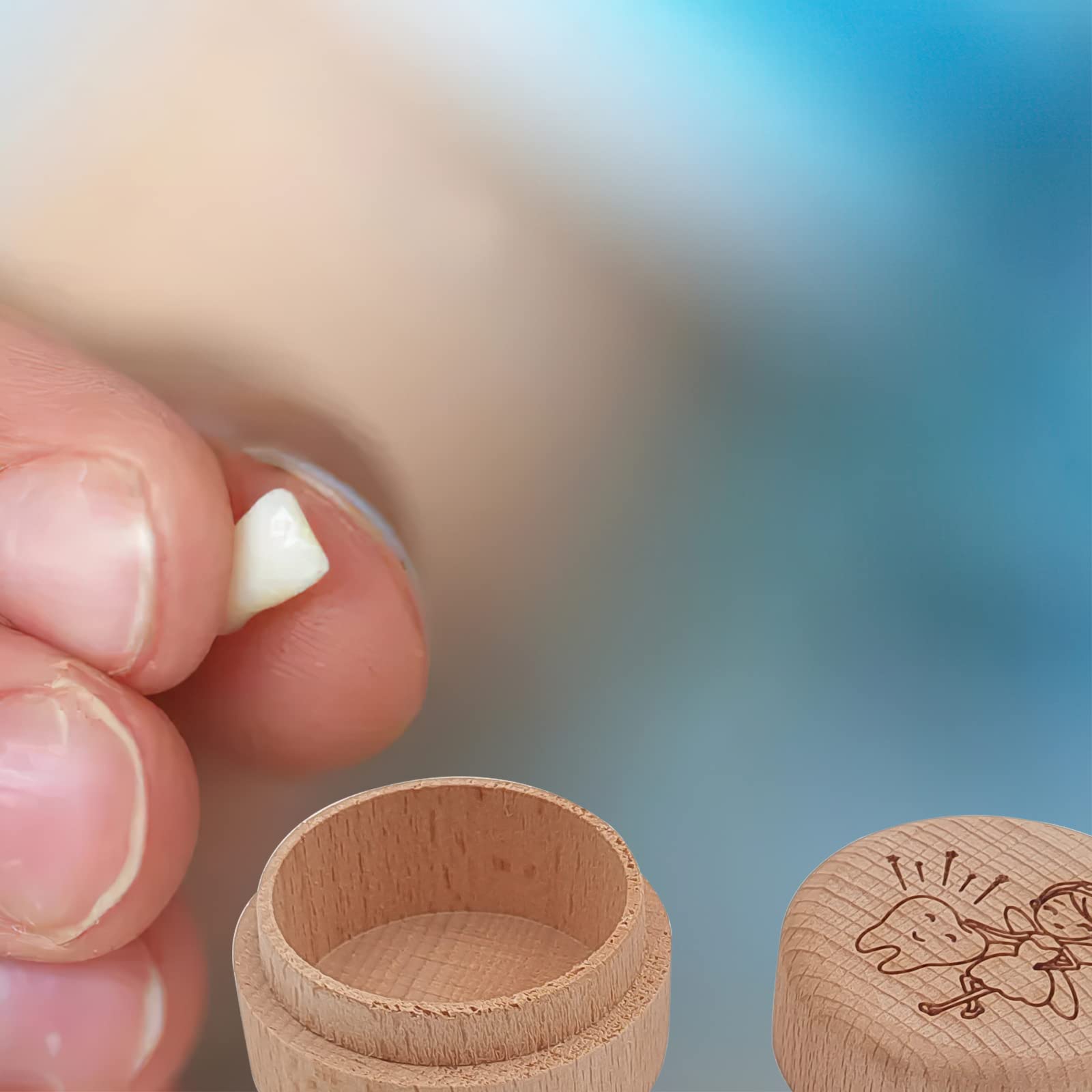Wooden Tooth Fairy Box for Kids - Baby Teeth Holder & Keepsake Organizer for Boys and Girls - Perfect for Lost Teeth Storage, Baby Showers, and Birthday Gifts - Great for Bedtime Tooth Fairy Visits and Childhood Memories