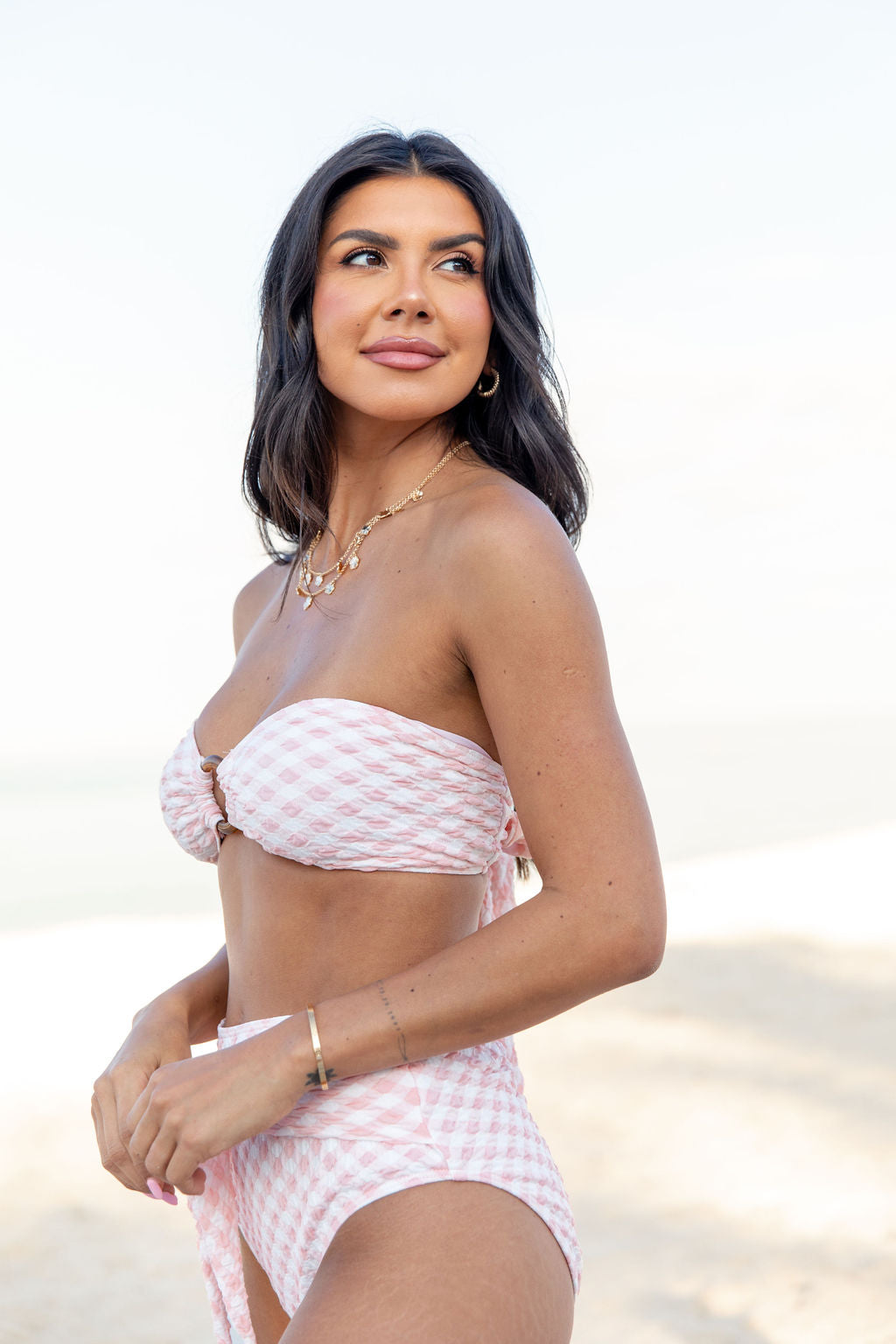 Golden Isle Pink Textured Ring Bikini Top - Sexy Swimwear for Women - Perfect for Beach, Pool Party & Summer Vacation