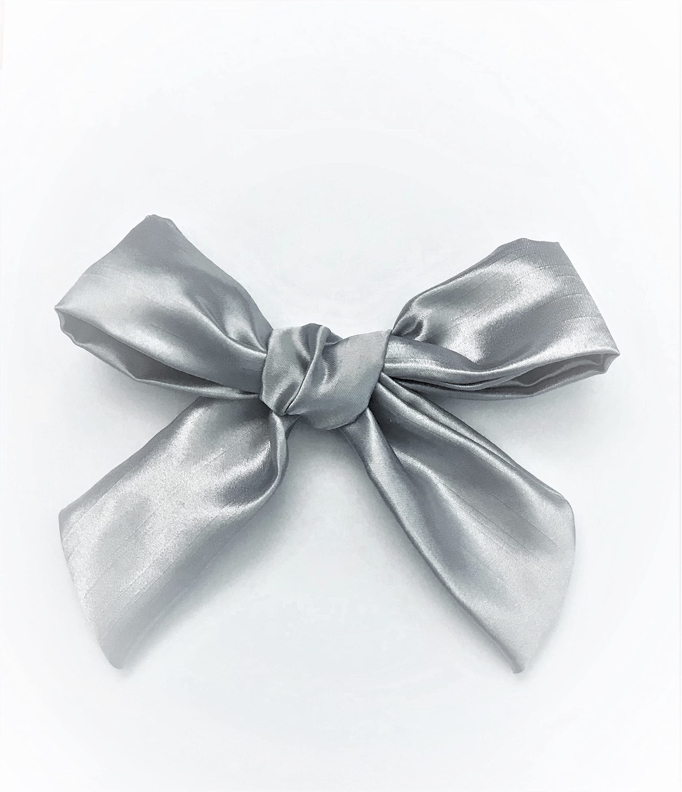 Large Hair Bows for Women & Girls - Silky Satin Ribbon French Bowknot Hair Clips for Thick & Fine Hair - Perfect for Weddings, Parties & Daily Accessories