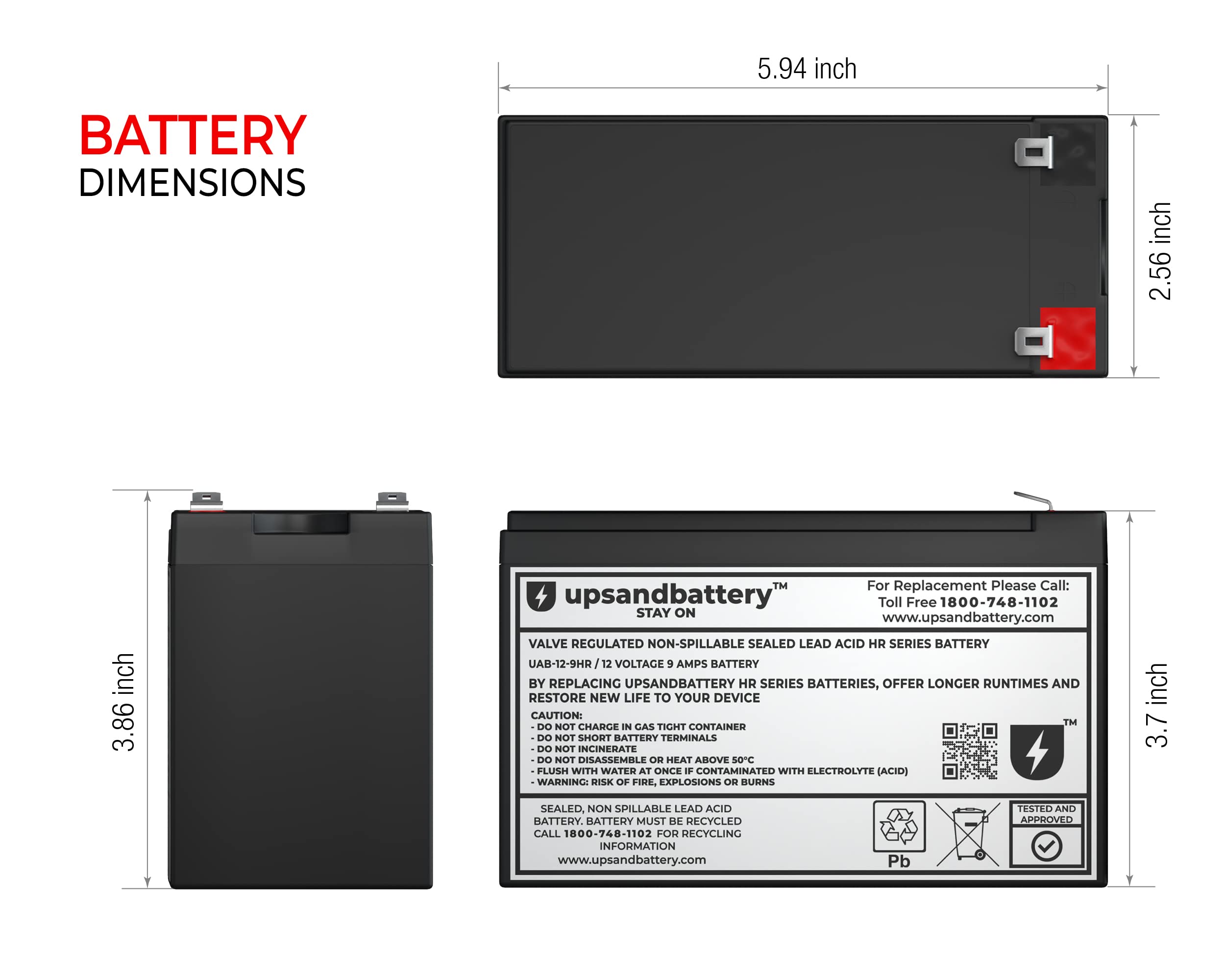 UPSANDBATTERY™ Replacement Battery for APC RBC133 - High Performance Compatible Battery Cartridge | Non-OEM High Rate Discharge Series | Perfect for UPS Backup Power & Emergency Power Supply
