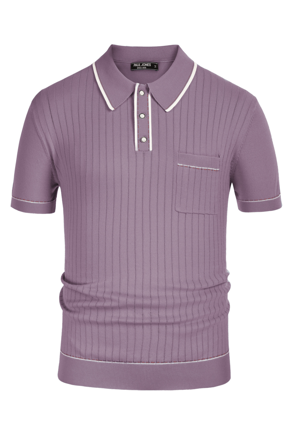 Men's Casual Short Sleeve Knit Button-Down Polo Shirt with Pockets - Breathable Golf & Everyday Wear Comfortable Pullover Top for Work, Outdoor Activities and Leisure