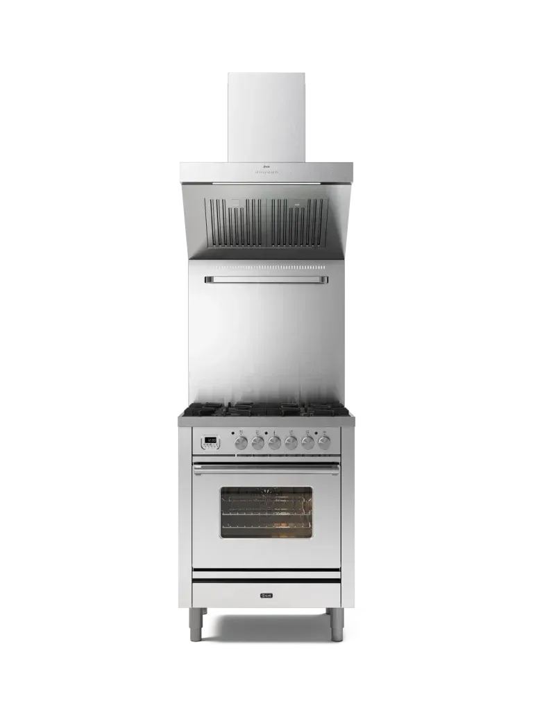 ILVE Professional Plus 70cm Single Oven Range Cooker with 4 Gas Burners - Premium Stainless Steel Kitchen Appliance for Home Chefs & Cooking Enthusiasts | Perfect for Baking, Roasting & Gourmet Meal Preparation