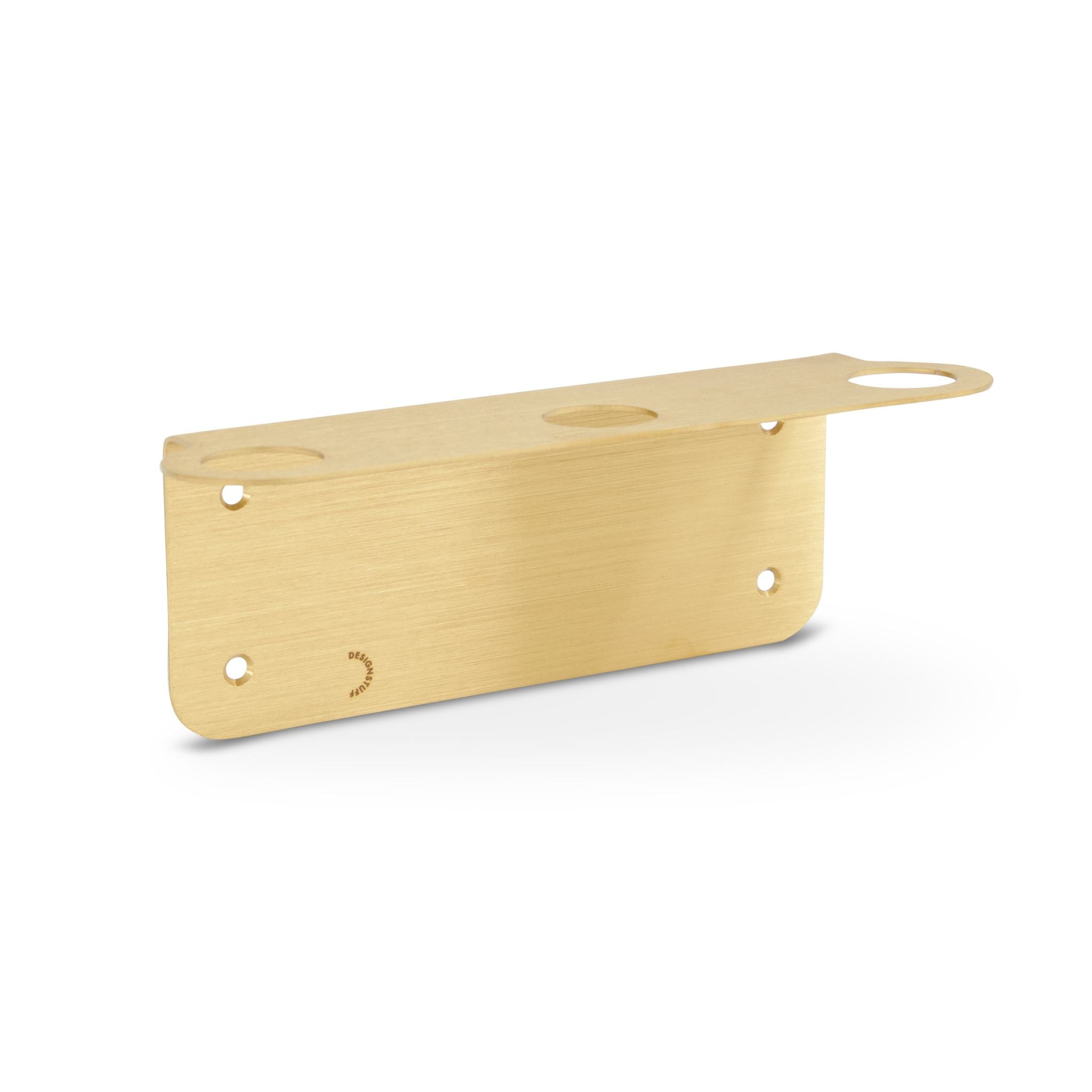 Floating Triple Soap Dispenser Holder - Brushed Brass Finish | Modern Bathroom Organizer for Soap, Lotion & Shampoo | Perfect for Vanity, Spa & Guest Bathroom Decor
