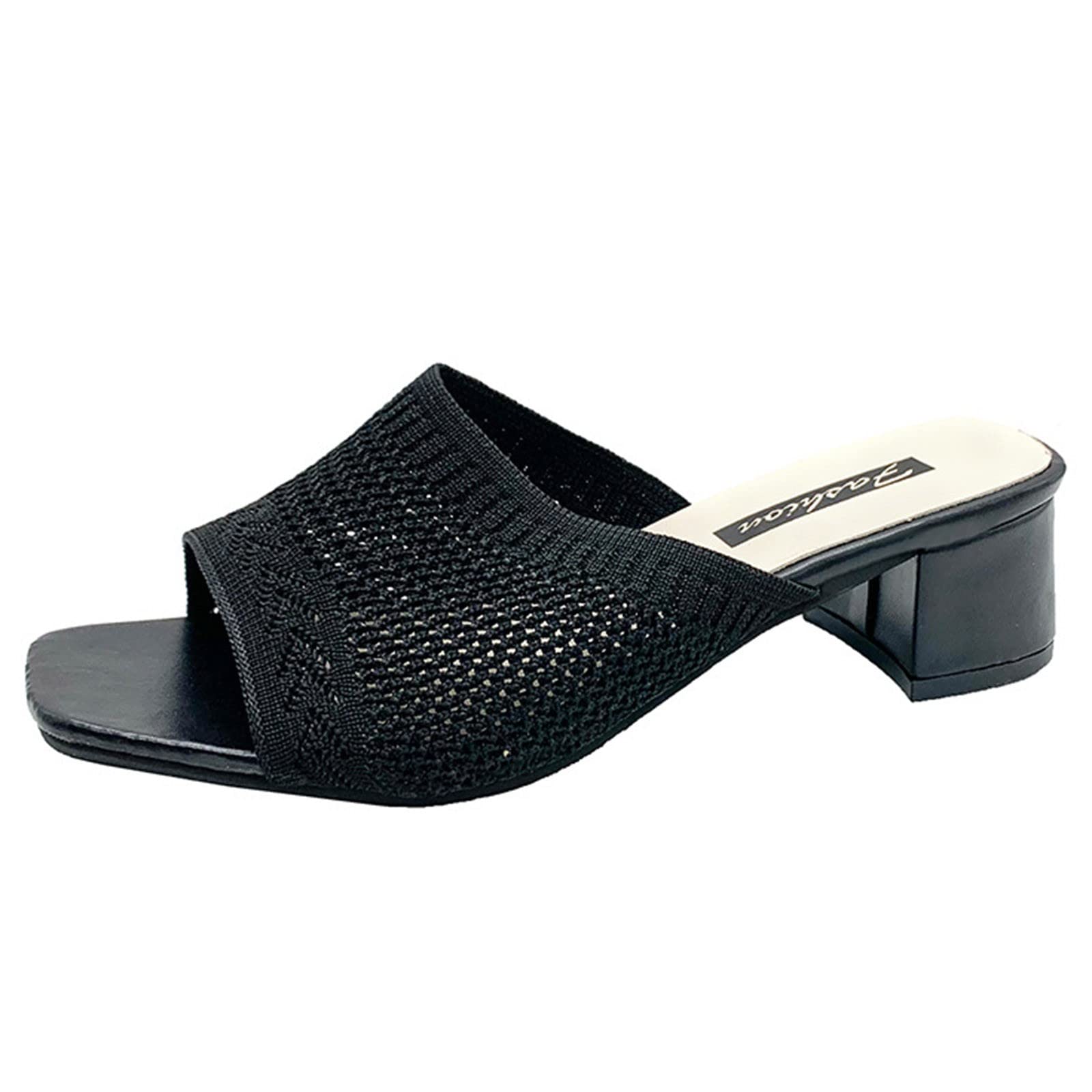 Breathable Woven Women's Mid Heel Sandals & Slippers - Spring Summer Fashion with 2 Straps | Comfortable Casual & Beach Wear for Women