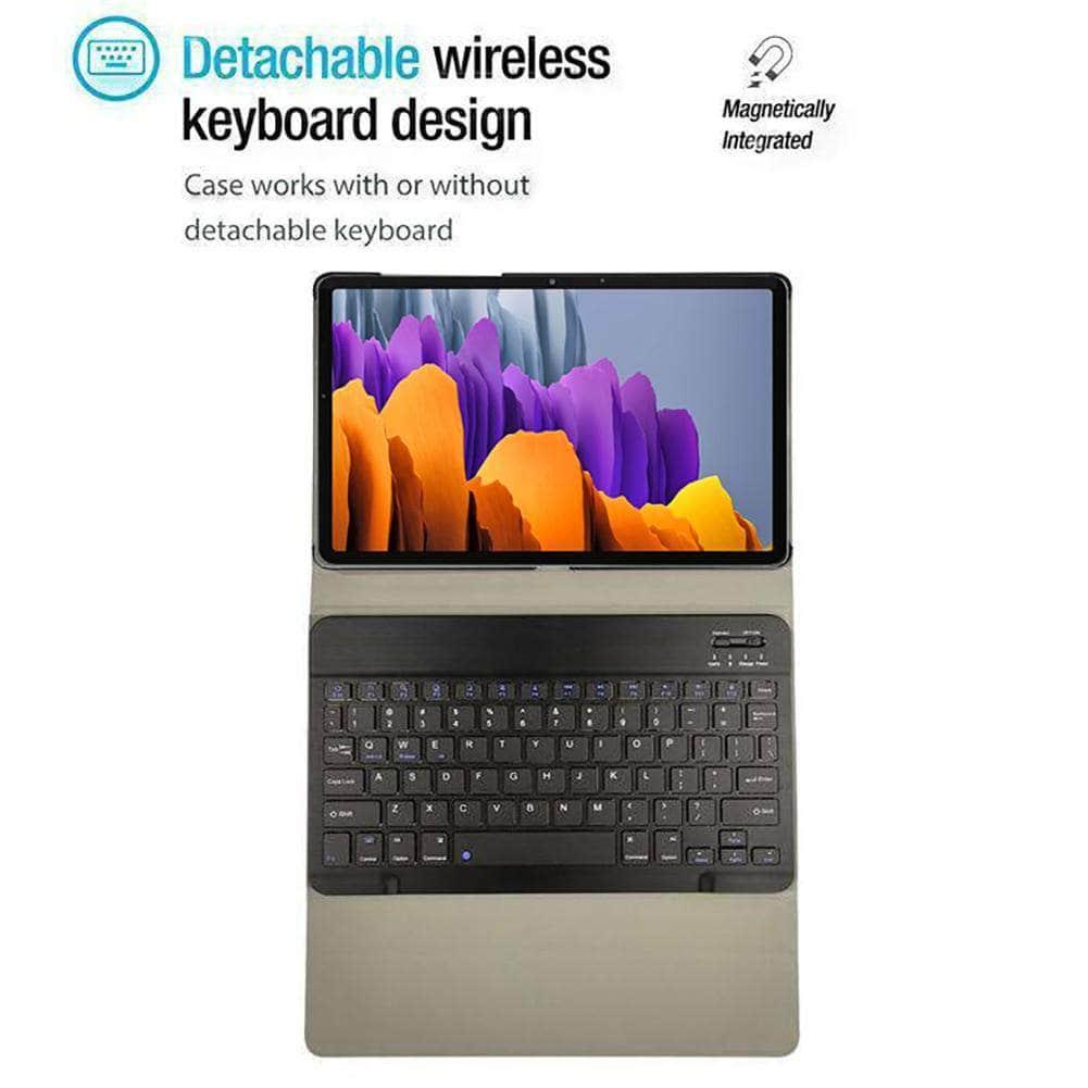 Samsung Galaxy Tab S7 11-inch (T870/T875) Detachable Slim Shockproof Bluetooth Keyboard Case - Perfect for Work, Study & Travel