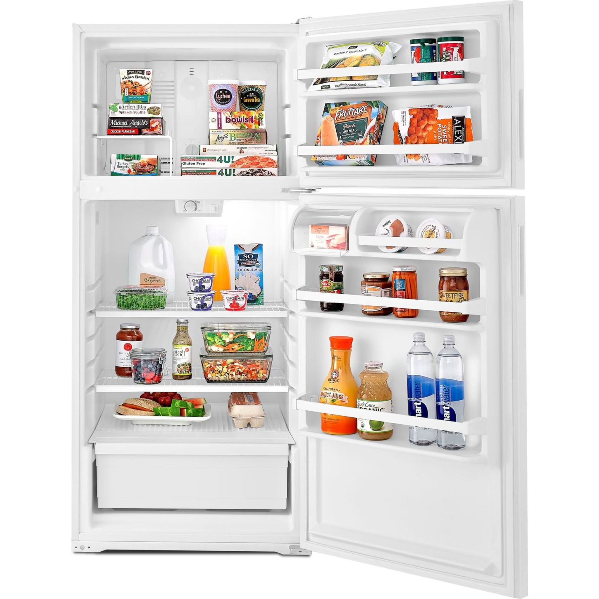 Amana Top Mount Refrigerator ART104TFDW - 18.2 Cu. Ft. White Energy Star Fridge for Kitchen, Apartment & Small Spaces