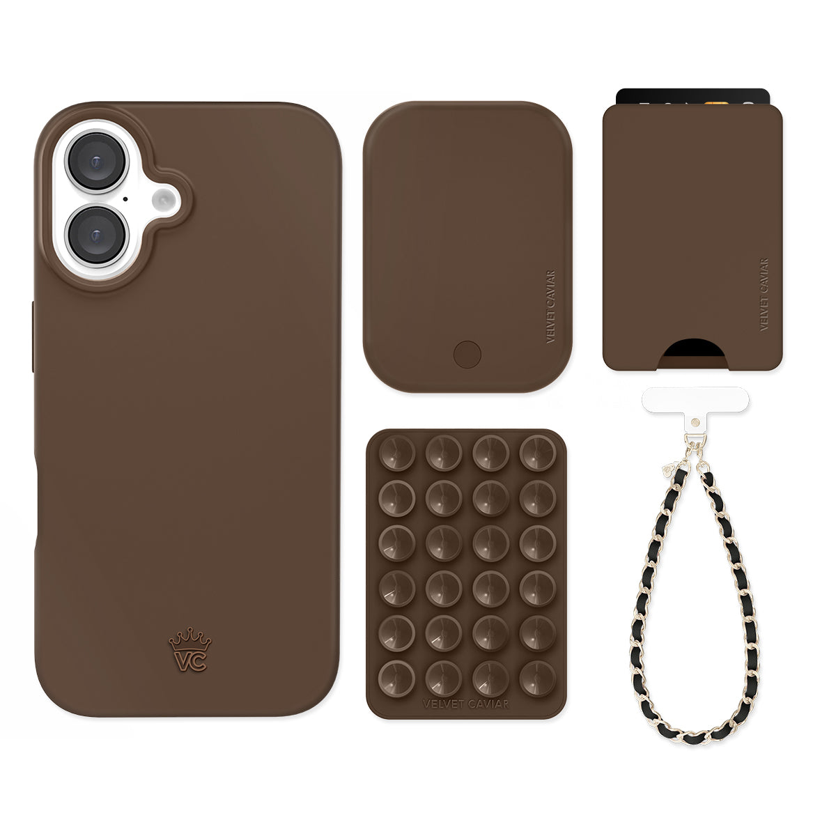 Premium Espresso Brown iPhone Case with Wallet Holder - Stylish & Functional Phone Accessory for Everyday Use, Travel, and Business