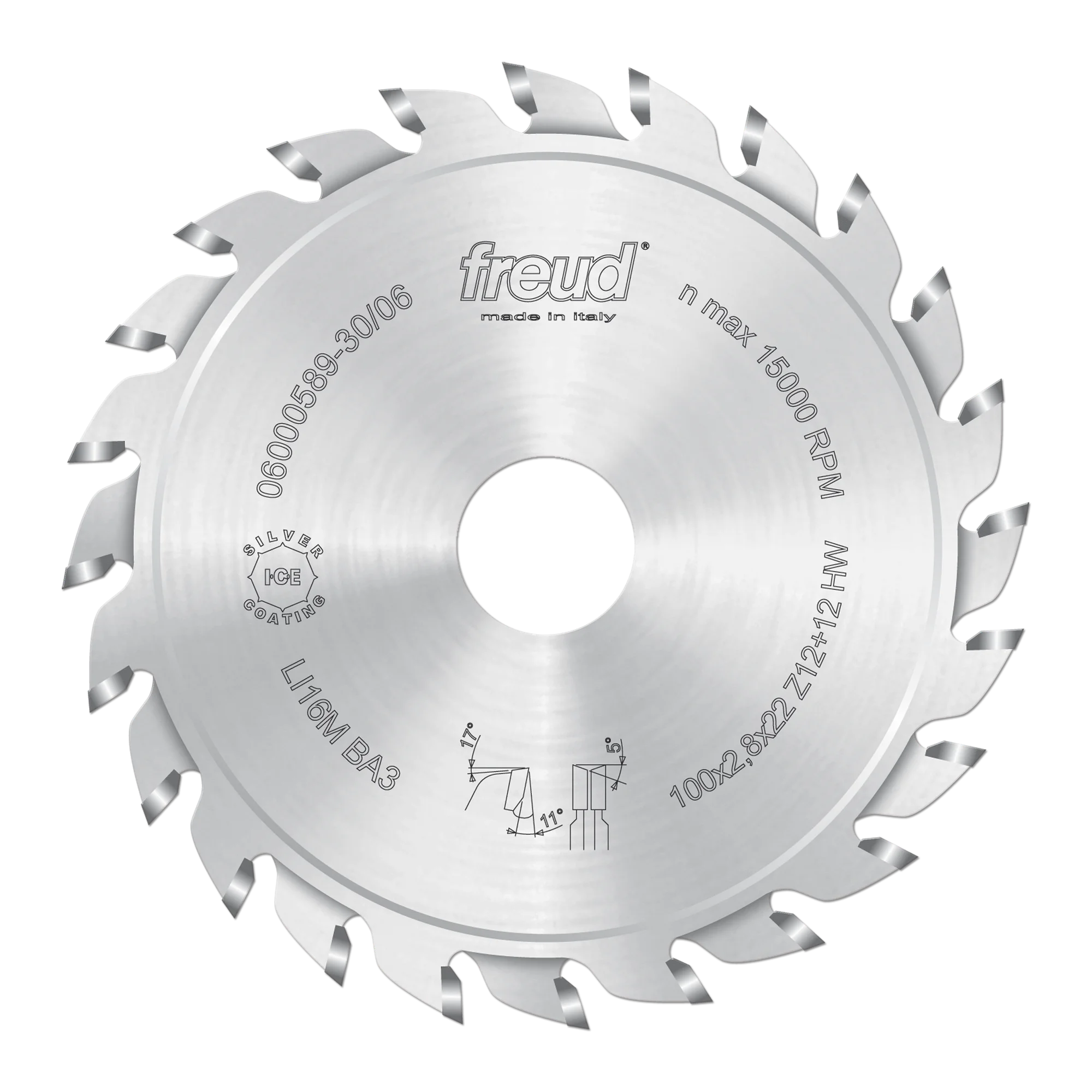Freud Adjustable Scoring Saw Blade - 120mm Diameter, 12+12 Tooth, 22mm Bore - Perfect for Woodworking, Cabinet Making & Fine Carpentry Projects