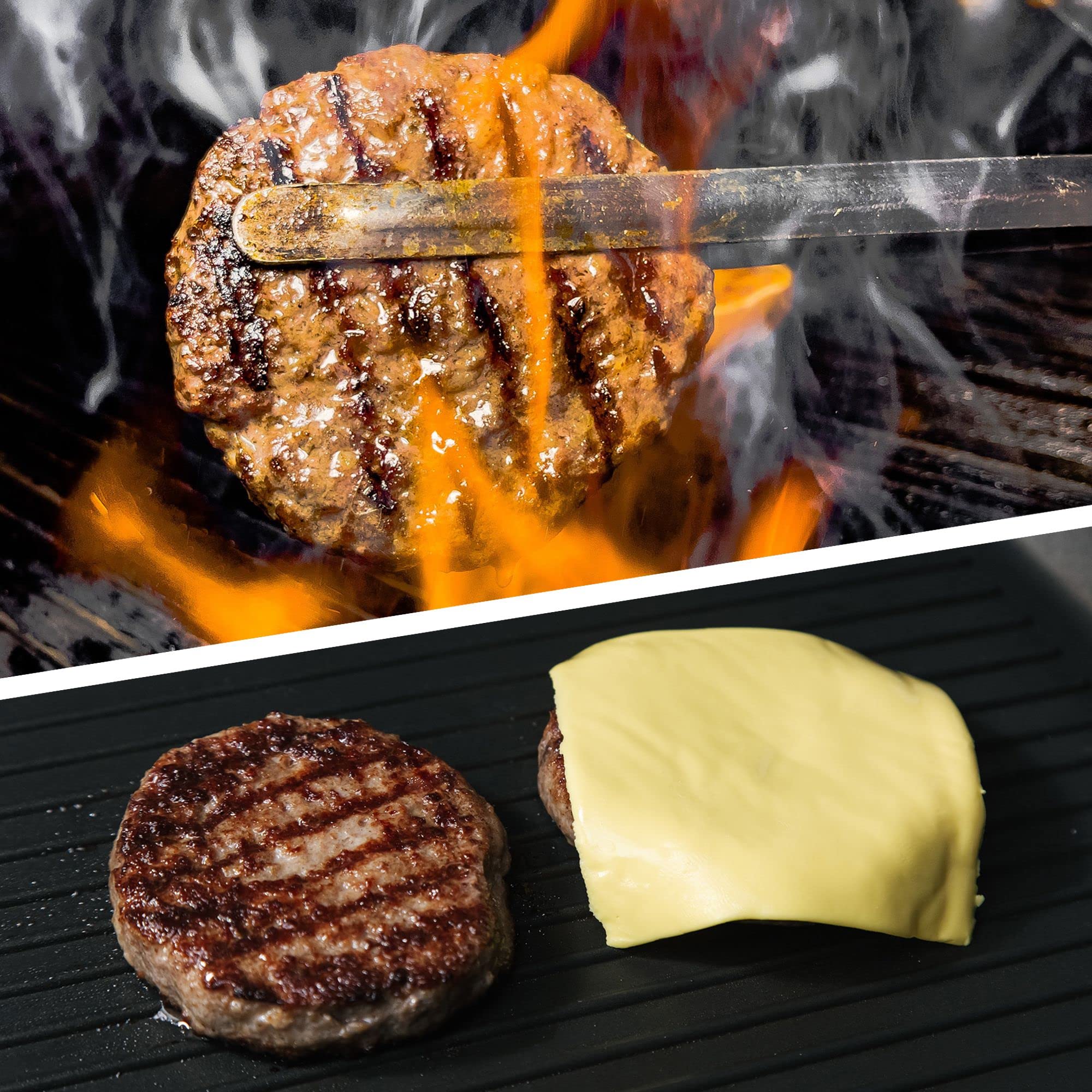 3-in-1 Stuffed Burger Press & Patty Maker - Hamburger Press for Beef, Veggie Burgers & Sliders - Includes 100PCS Patty Wax Papers - Perfect for BBQ, Picnics & Home Cooking