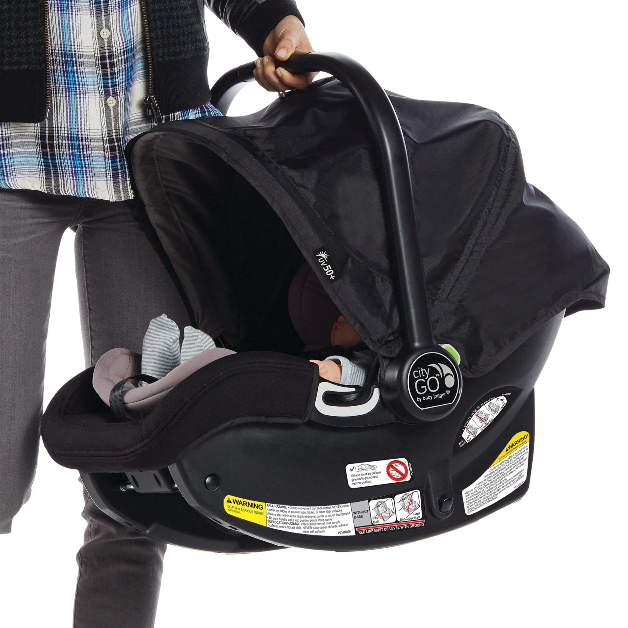 Baby Jogger City Go Infant Car Seat - Safe & Lightweight (Lunar Black) | Perfect for Newborns & Travel | Car Seat for Infants 0-35 lbs | Easy Installation & Comfortable Ride