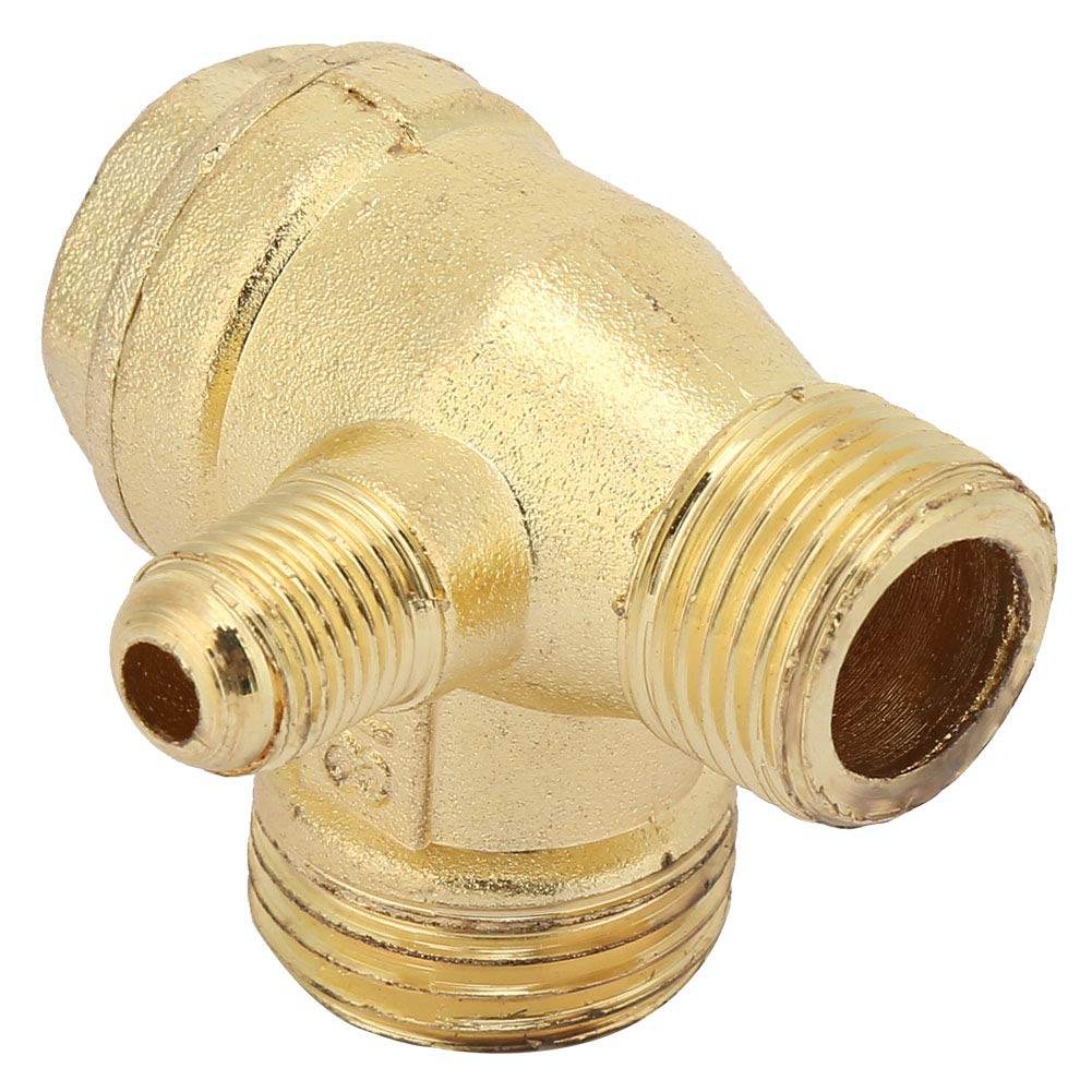 Air Compressor Check Valve - 3-Way One-Way Zinc Alloy Tube Connector for Pipe Fittings - Perfect for Air Tools, Pneumatic Systems & DIY Projects
