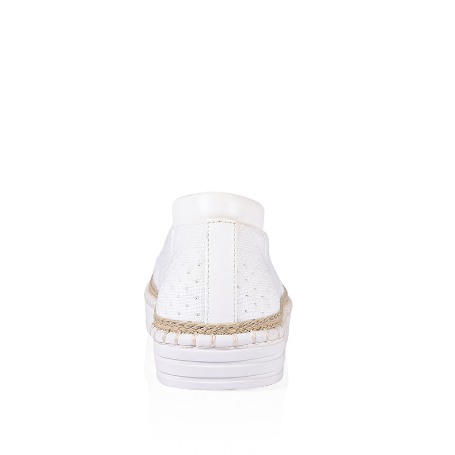 Comfortable Women's Queen Slip On Sneakers - Breathable White Knit Casual Shoes for Walking, Travel & Everyday Wear