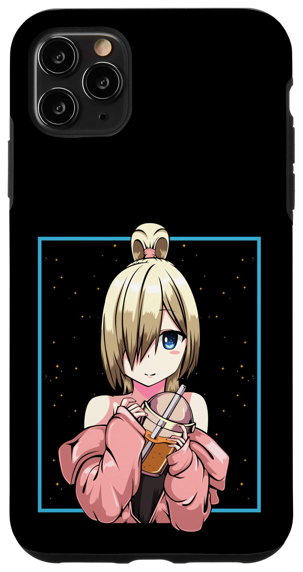 iPhone 11 Pro Max Case - Cute Anime Bubble Tea Kawaii Design with Japanese Kanji for Manga & Otaku Fans | Perfect for School, Work & Daily Use