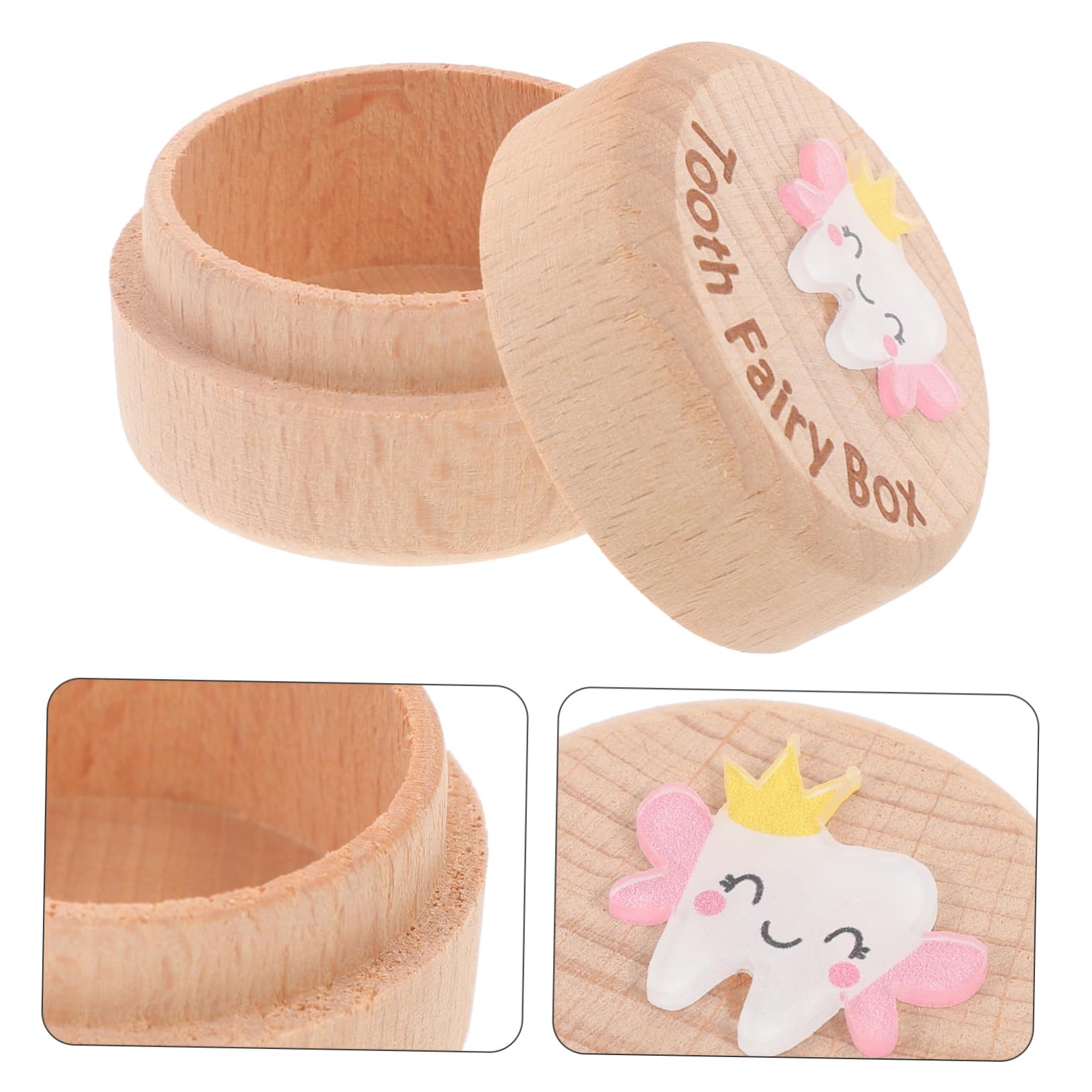 Hoement Wooden Tooth Holder Box for Kids - Organizer & Keepsake for Baby Teeth - Perfect for Tooth Fairy Gifts, Memory Box, and First Tooth Preservation