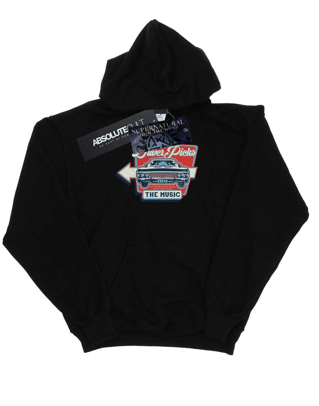 Supernatural Men's Driver Picks The Music Hoodie - Black, Large Size | Casual Wear, Street Style, Gift for Fans