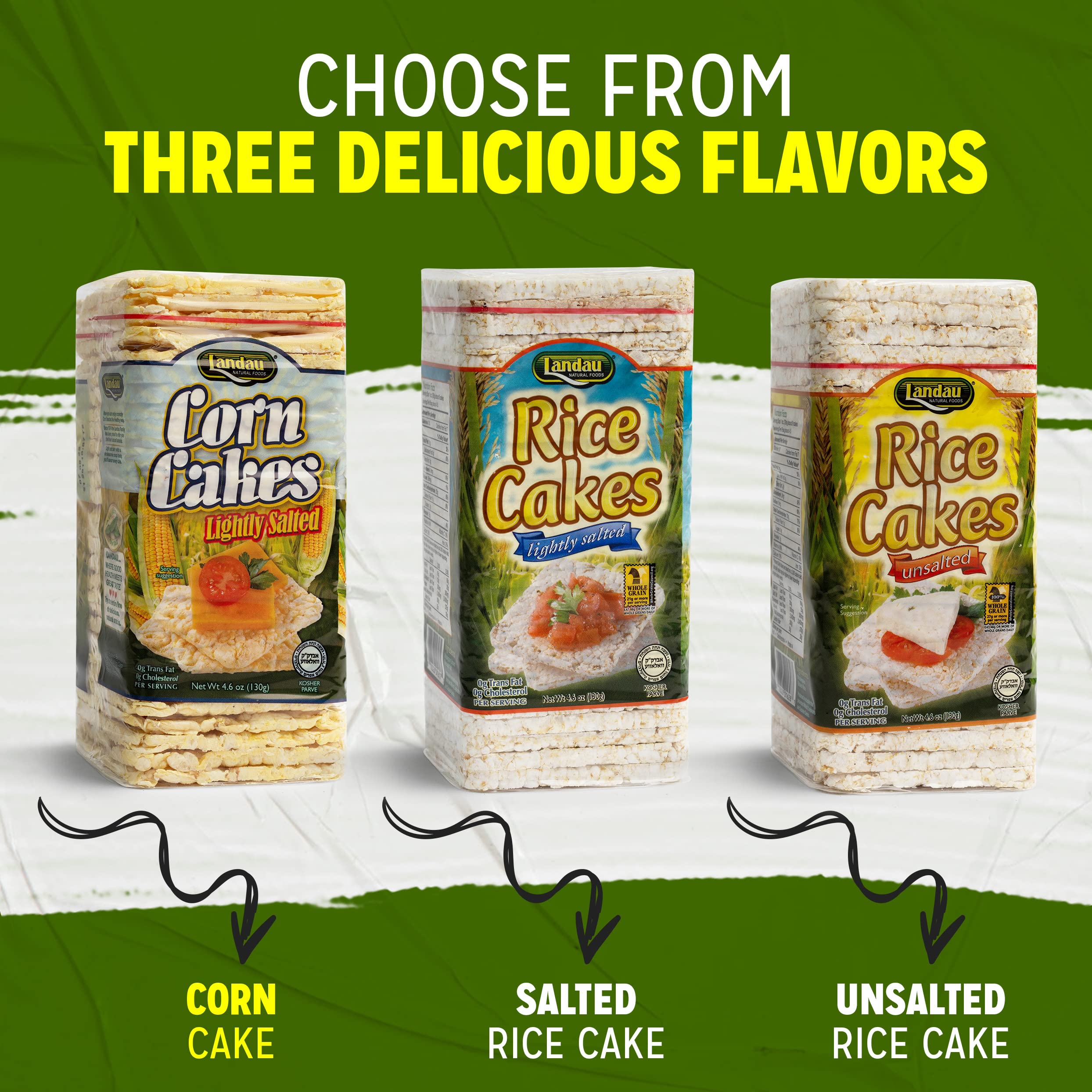 Landau Thin Puffed Corn Cakes - Light, Airy Low Calorie Snacks with Real Corn Flavor | Kosher Certified | 4.6oz (Pack of 12) | Perfect for Healthy Snacking, Weight Loss Diets & On-the-Go Nutrition