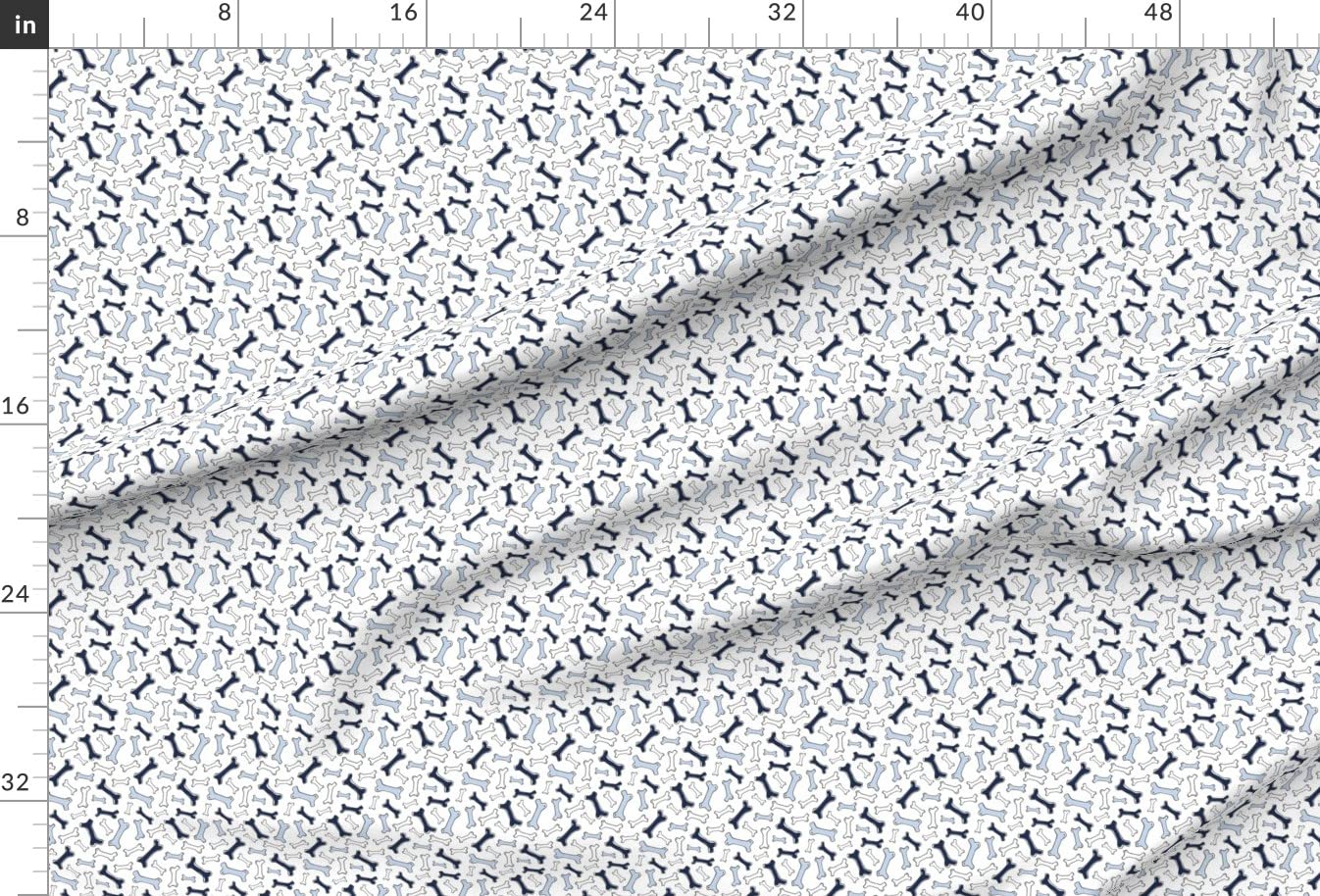 Whimsical Bone Pets Dog Bones White Navy Blue Watercolor Treats Printed Upholstery Velvet Fabric by The Yard - Perfect for Home Decor, Apparel & DIY Projects | Spoonflower Premium Fabric