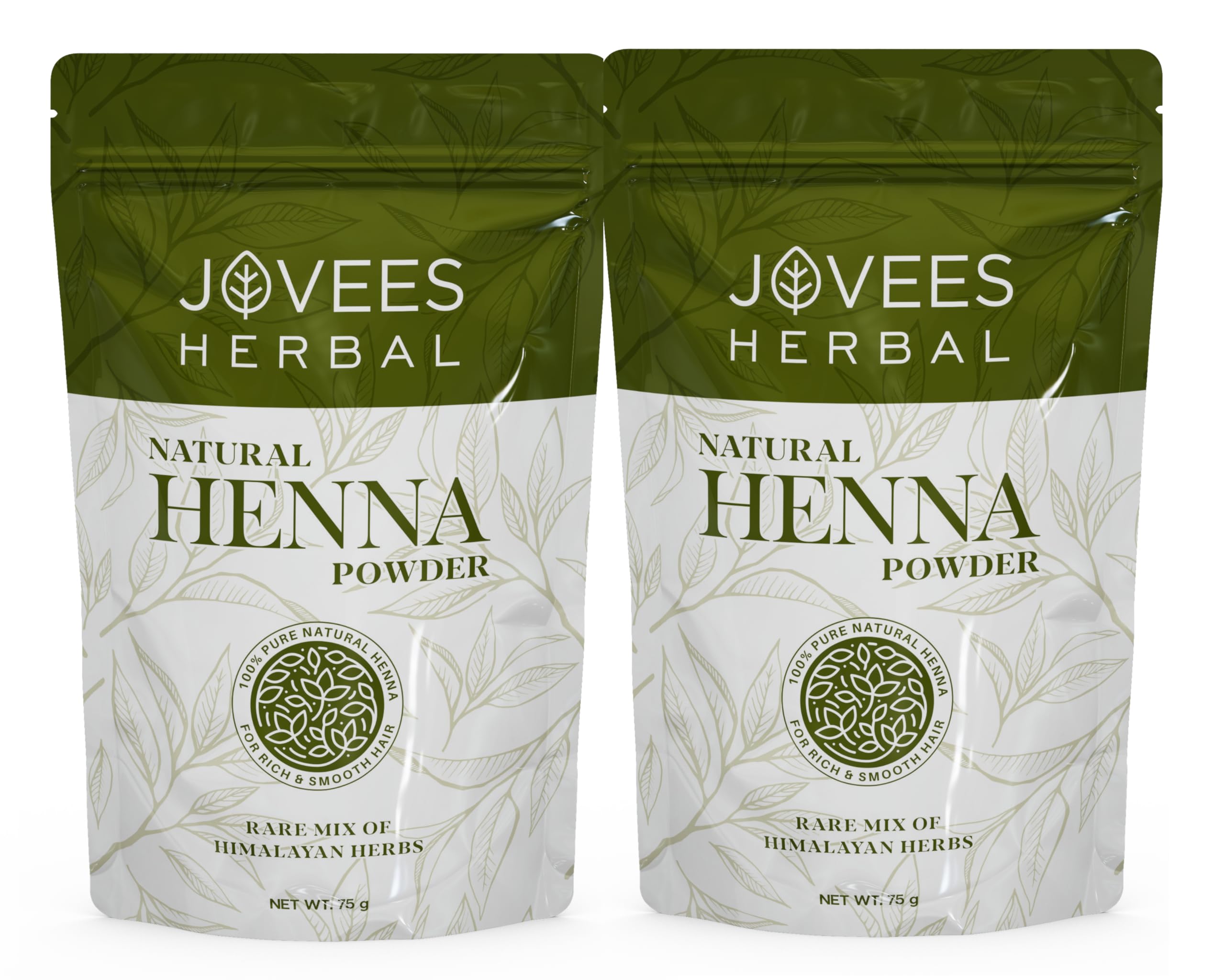 Jovees Herbal Henna Powder with Amla, Shikakai & Brahmi - Natural Hair Treatment for Conditioning, Hair Fall Control & Damage Repair - 75g (Pack of 2) - Perfect for DIY Hair Masks & Ayurvedic Hair Care at Home