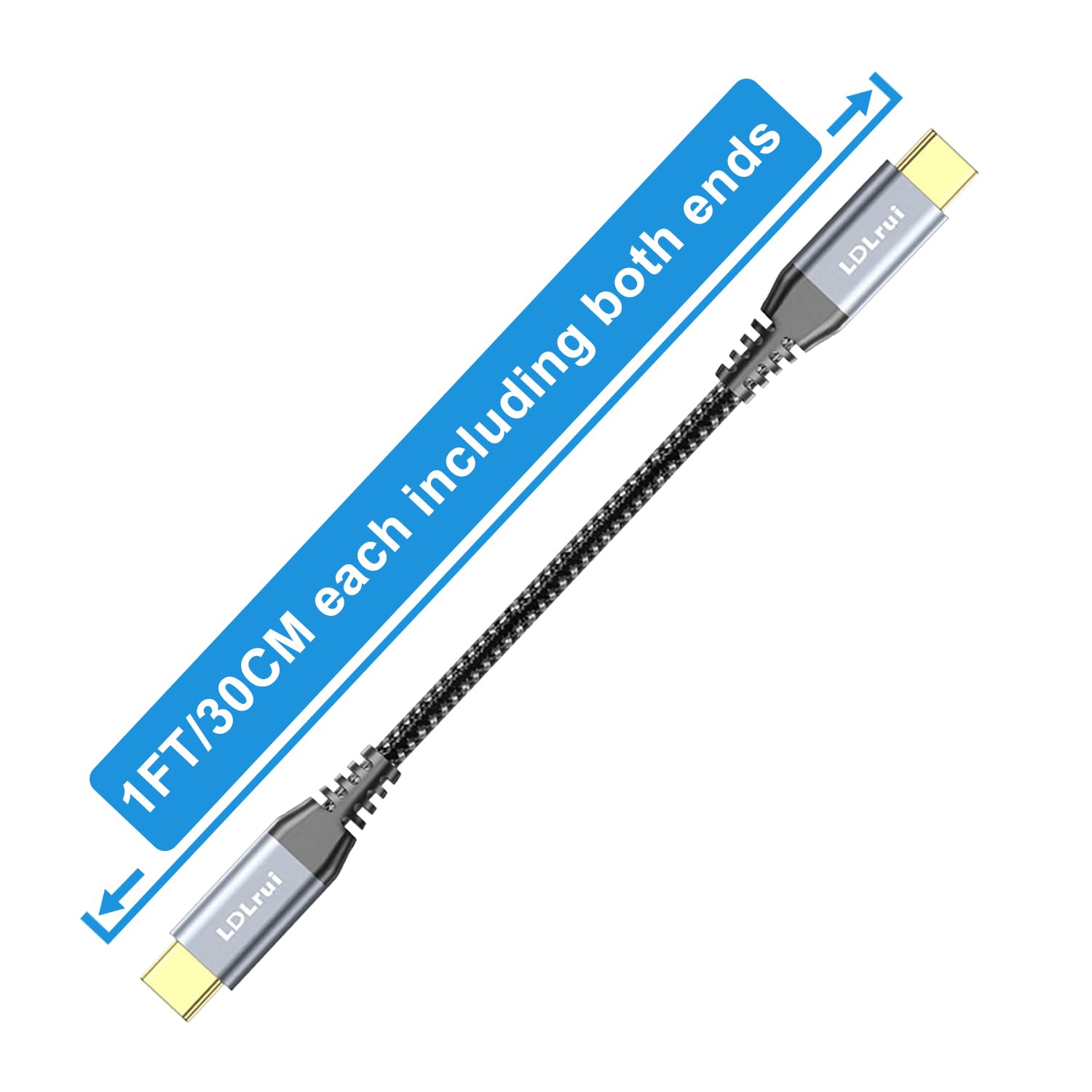 1FT USB C Cable Short - Braided 10Gbps Fast Charging & 4K@60Hz Video Output - Compatible with MacBook Pro, iPhone 16/15, Samsung S21/S22/T7, Type-C SSD - Perfect for Home, Office & Travel Charging & Data Transfer