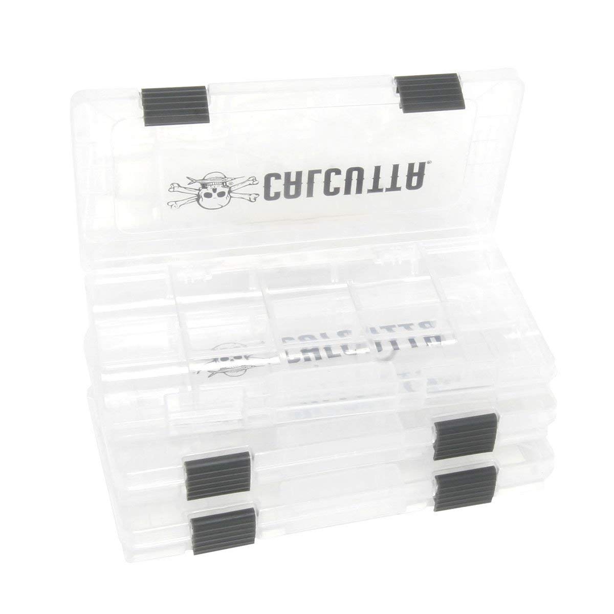 Calcutta 2-Latch Fishing Tackle Box Organizer - 3 Pack Waterproof Storage Case for Hooks, Lures & Baits | Perfect for Boat, Kayak & Shore Fishing Trips