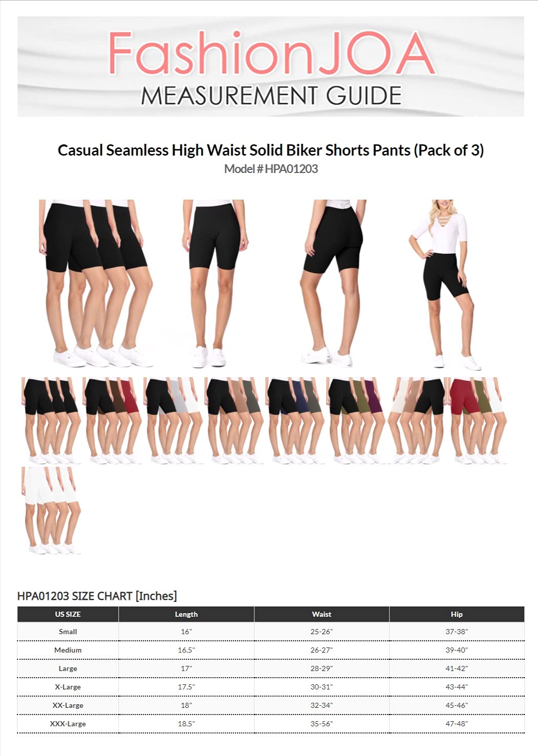 FashionJOA Women's High Waist Yoga Shorts - Seamless, Stretchy, Breathable Workout Biker Shorts for Running, Gym, Lounge (3-Pack) | Perfect for Yoga, Pilates, Cycling & Everyday Wear
