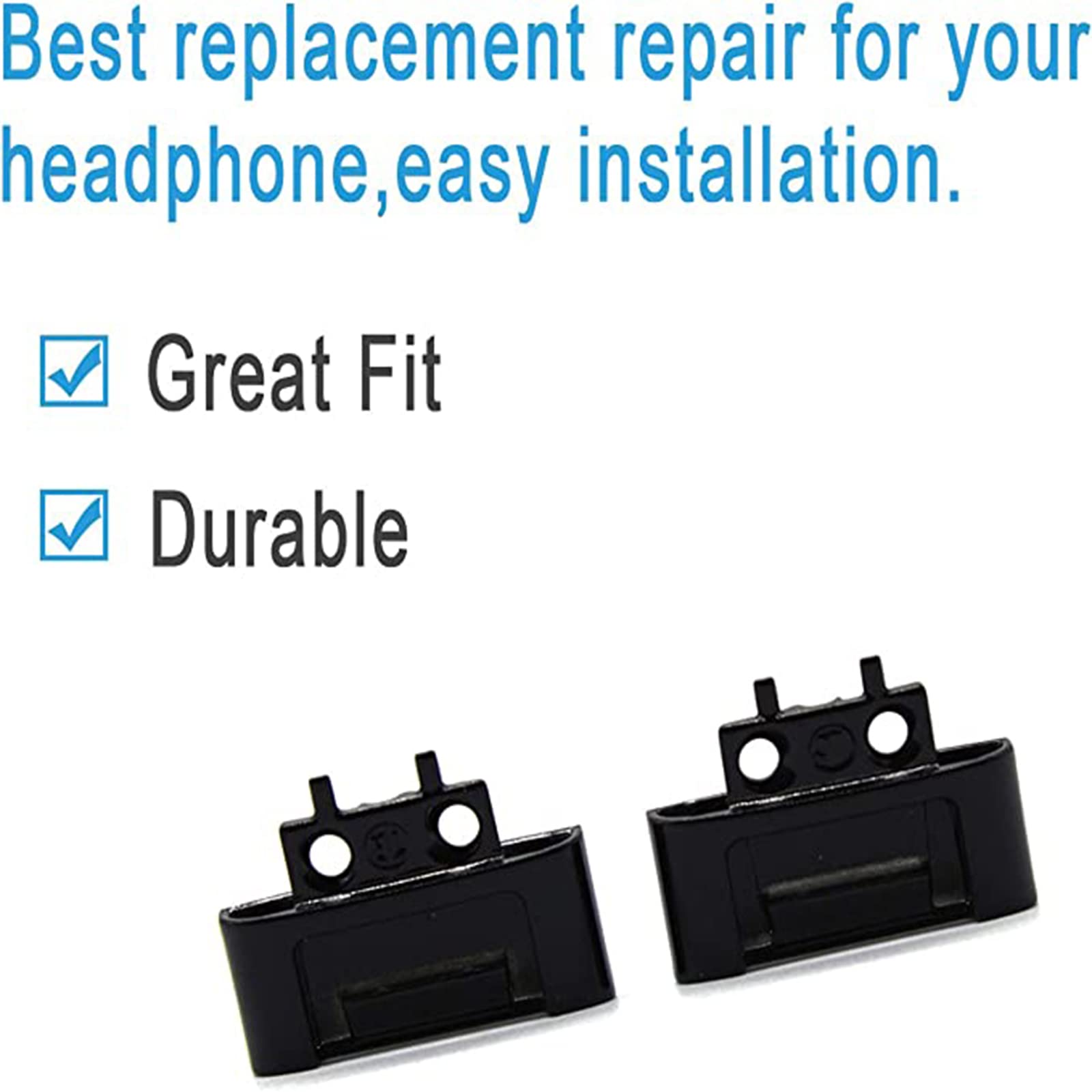 Replacement Headband Hinge Clip Cover + Pin Repair Kit for Beats Solo3 & Solo2 Wireless Over-Ear Headphones - Black - DIY Headphone Accessories for Comfort & Durability Fixes