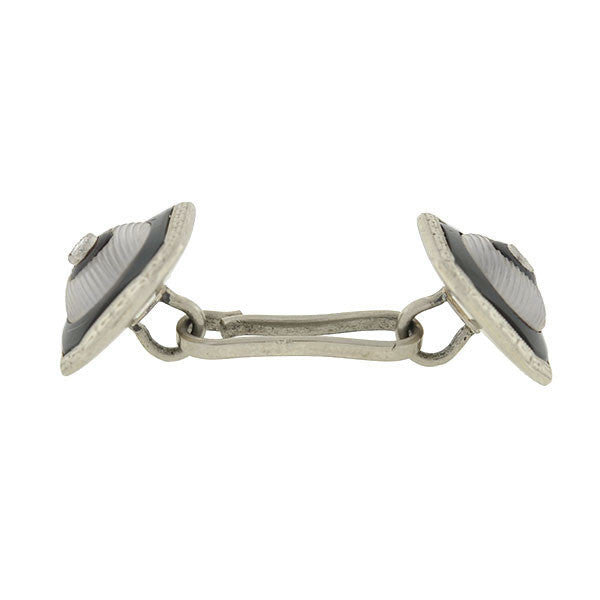 Art Deco 14kt Gold Onyx Rock Quartz & Diamond Cufflinks for Men - Luxury Wedding, Formal & Business Attire Accessories