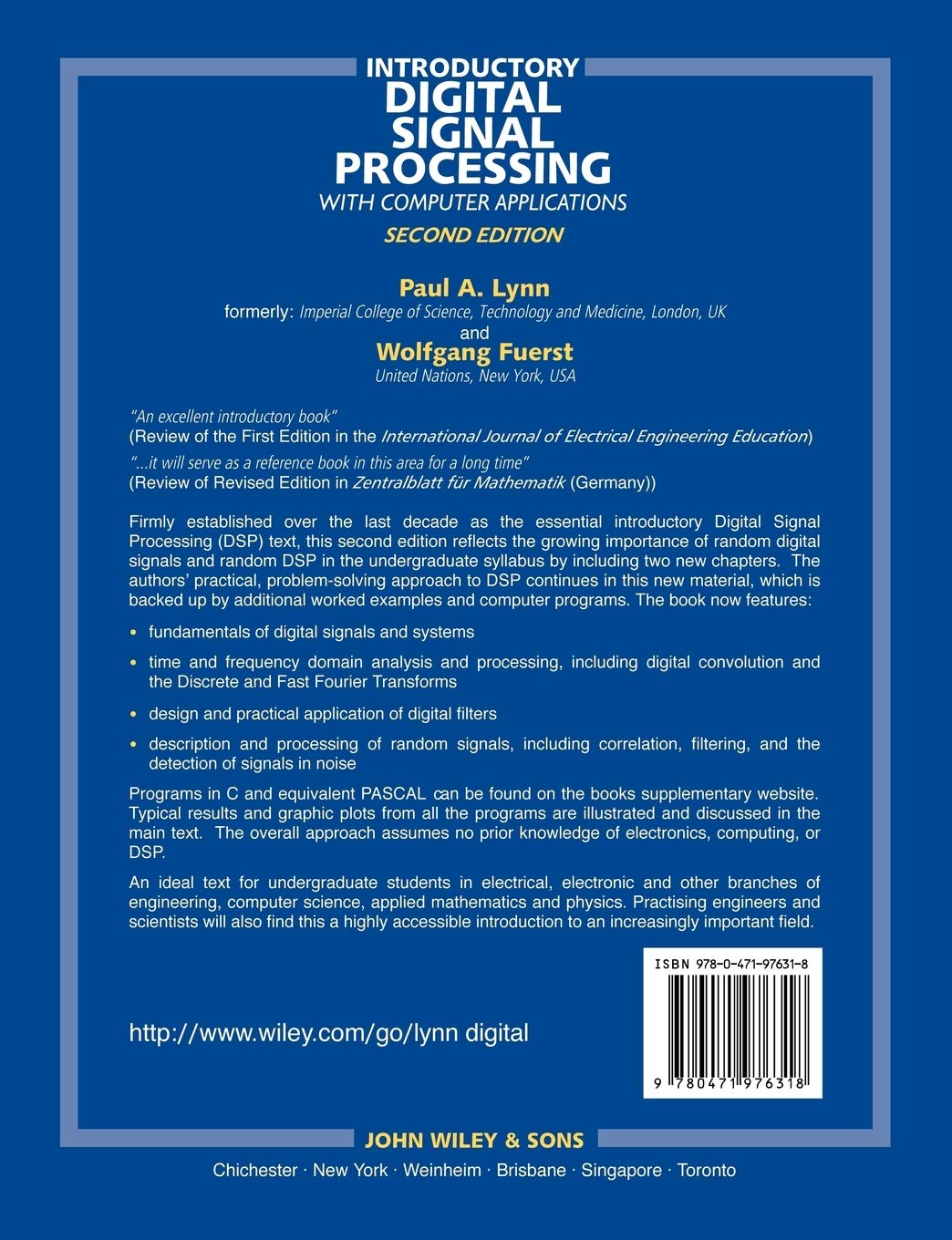Introductory Digital Signal Processing with Computer Applications, 2nd Edition - Textbook for Engineering Students | Signal Analysis & Algorithm Implementation Guide