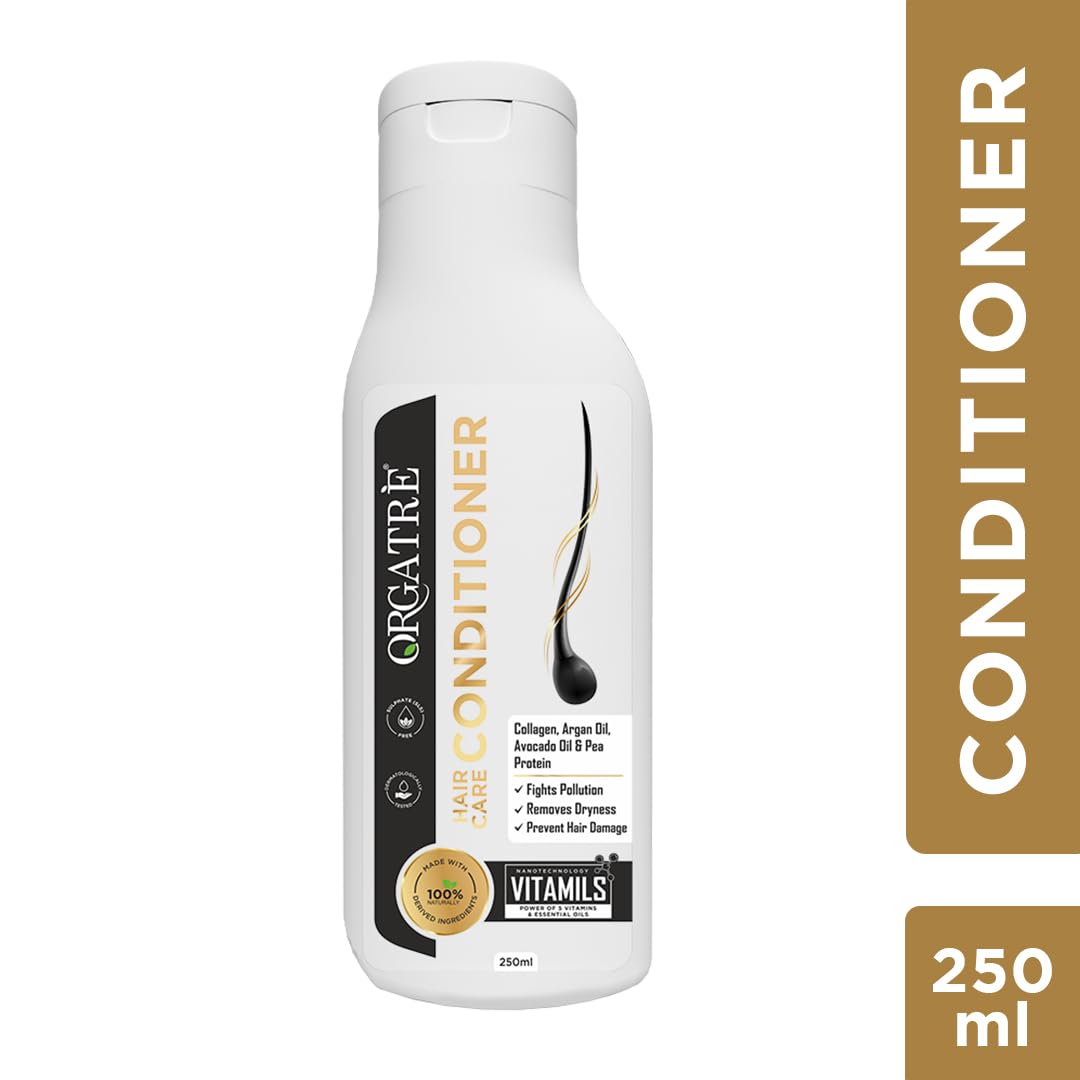 Orgatre Hair Care Conditioner - 250ml Hydrating & Deep Conditioning Treatment with Aloe, Olive, Rosemary & Murumuru Oils - Reduces Hair Fall & Thinning for Men & Women - Perfect for Dry, Damaged & Frizzy Hair - 1 Count