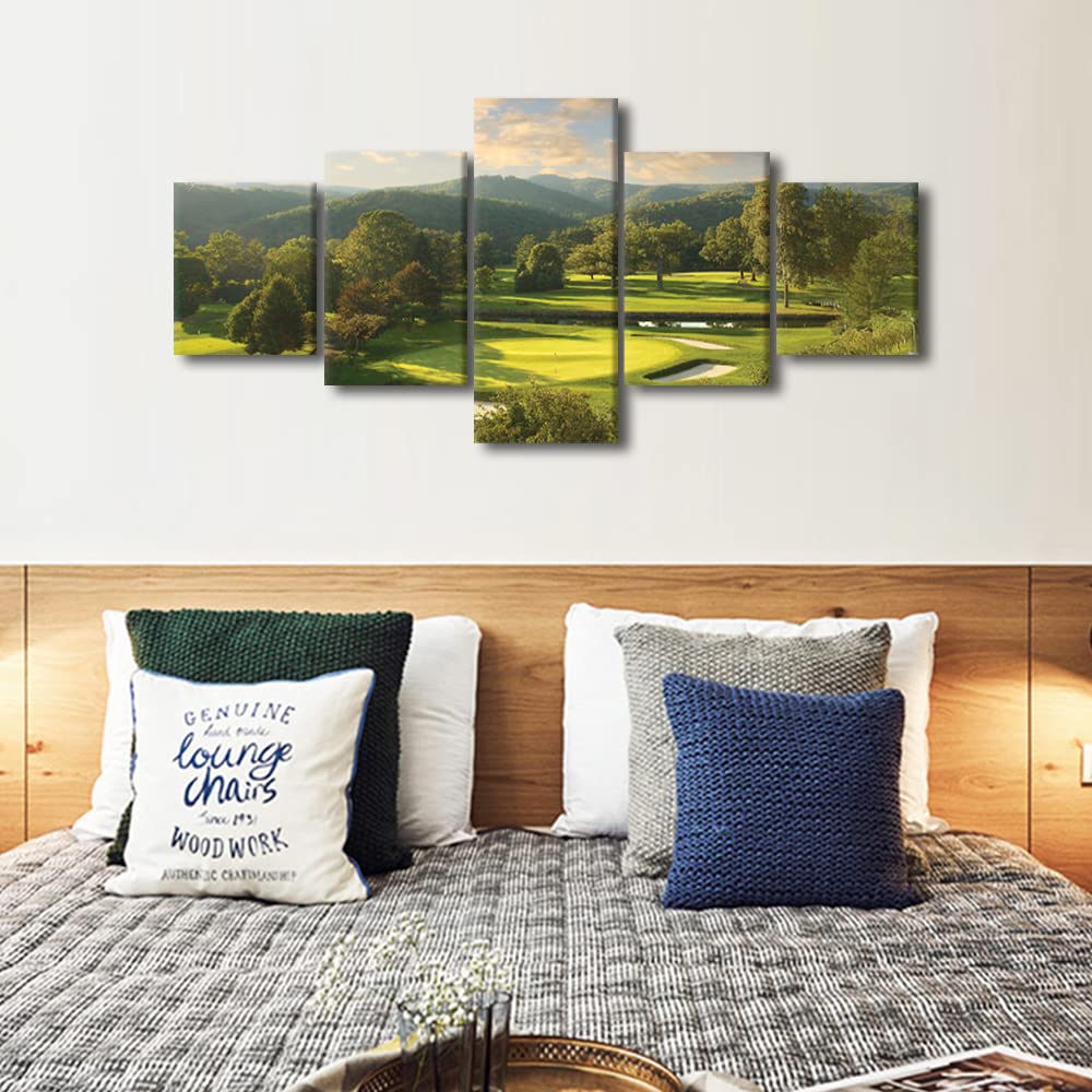 Greenbrier Old White Golf Course Wall Art - 5 Panels Canvas Print Framed Ready to Hang (50