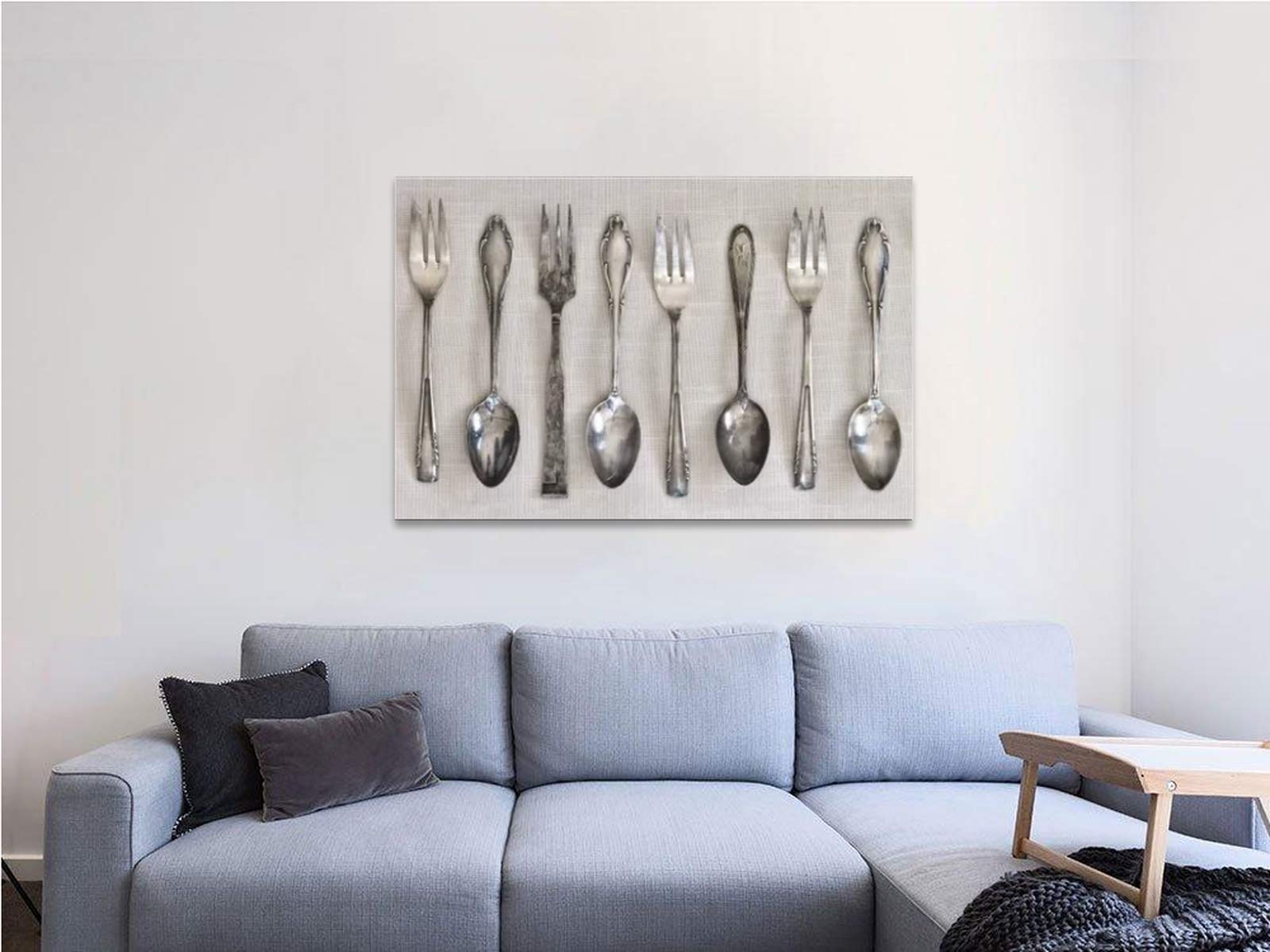 Kitchen Canvas Wall Art - Modern Dining Room Decor with Tableware & Cooking Utensils - Framed Ready-to-Hang Painting for Home, Restaurant & Cafe (28x40 Inches) - Perfect for Kitchen Wall Decor & Culinary-Themed Spaces