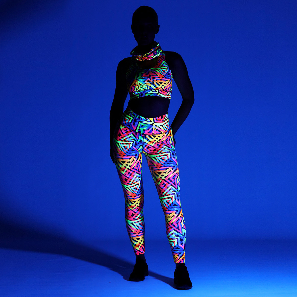 High Waist Prism Leggings for Women - Yoga, Running & Workout - Shiny & Reflective Activewear for Gym & Fitness
