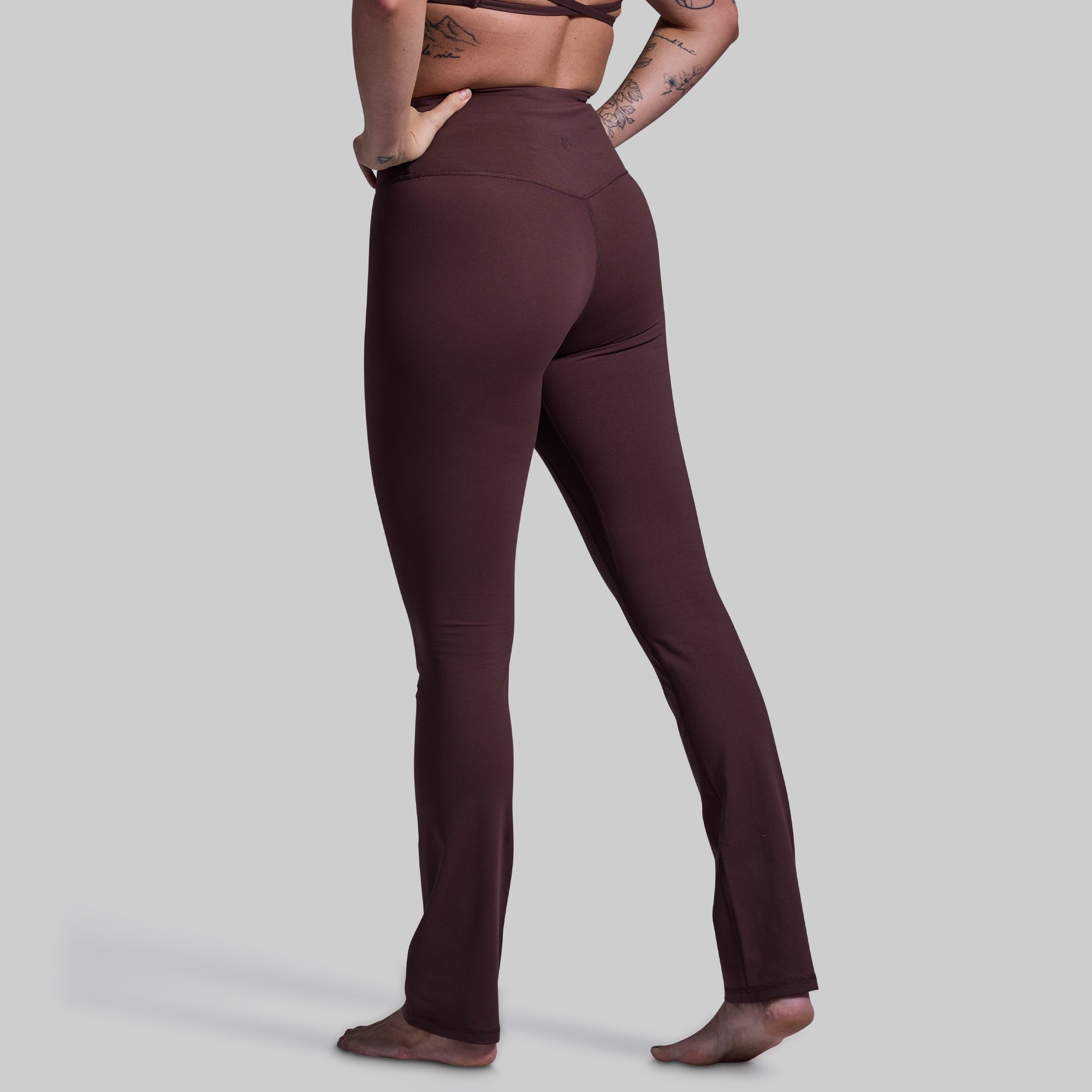 High Waisted Yoga Pants for Women - Straight Leg Workout Pants with 4-Way Stretch (French Roast) - Perfect for Yoga, Gym, Lounge & Everyday Wear