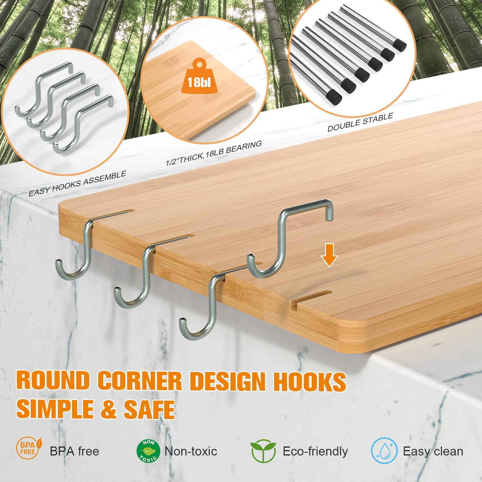 JayRex 2-Tier Kitchen Countertop Organizer - Adjustable Corner Shelf for Kitchen & Bathroom Storage - Perfect for Spice Racks, Soap Dispensers, and Small Appliances