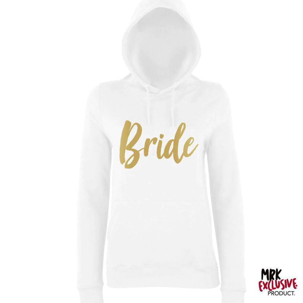 CLR Bride & Bridesmaid Matching White Hoodies - Wedding Party Outfits for Bachelorette, Bridal Shower & Rehearsal Dinner