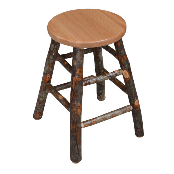 Hickory Wood Counter Stool - Rustic Bar Stool for Kitchen Island, Breakfast Nook & Home Decor - Durable & Comfortable Dining Chair with Back Support