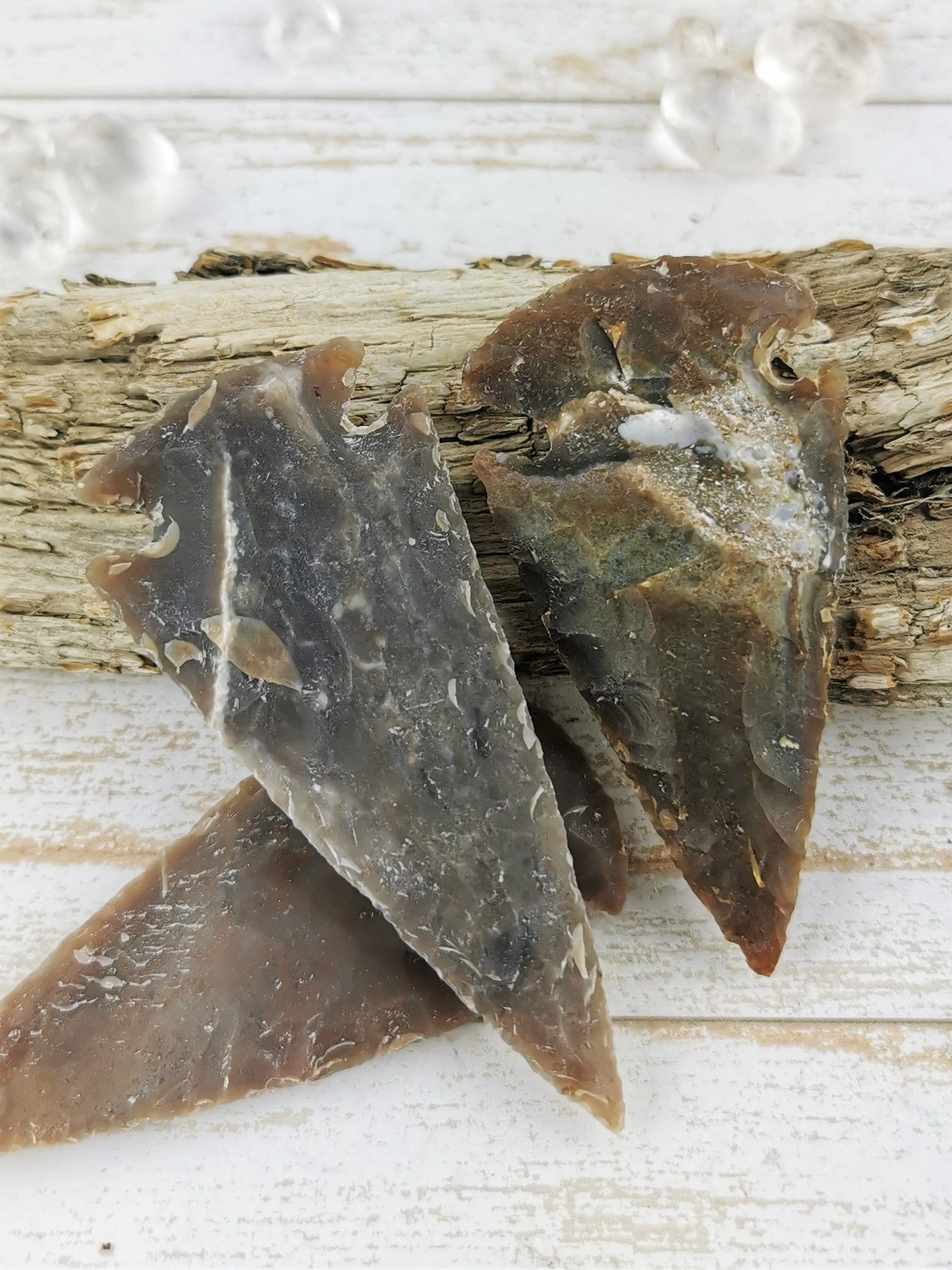 Handmade Grey Jasper Arrowheads - Authentic Stone Carved Arrowheads for Jewelry Making, Necklace Pendants & Native American Crafts | Perfect for DIY Projects, Gift Giving & Spiritual Healing