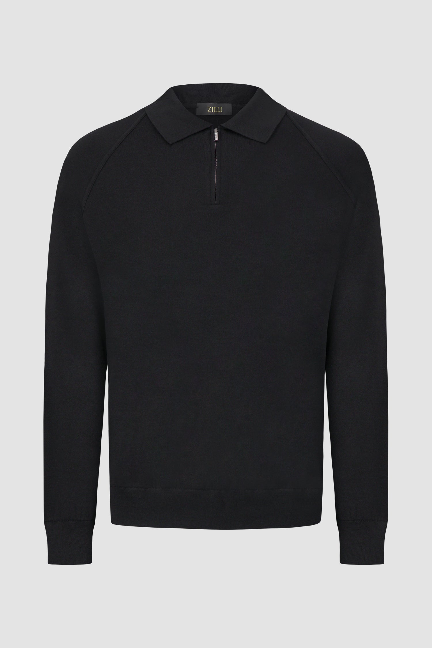 Zilli Black Zipped Collar Sweater for Men - Stylish Winter Pullover with Front Zipper Detail | Perfect for Casual Outings, Office Wear & Date Nights