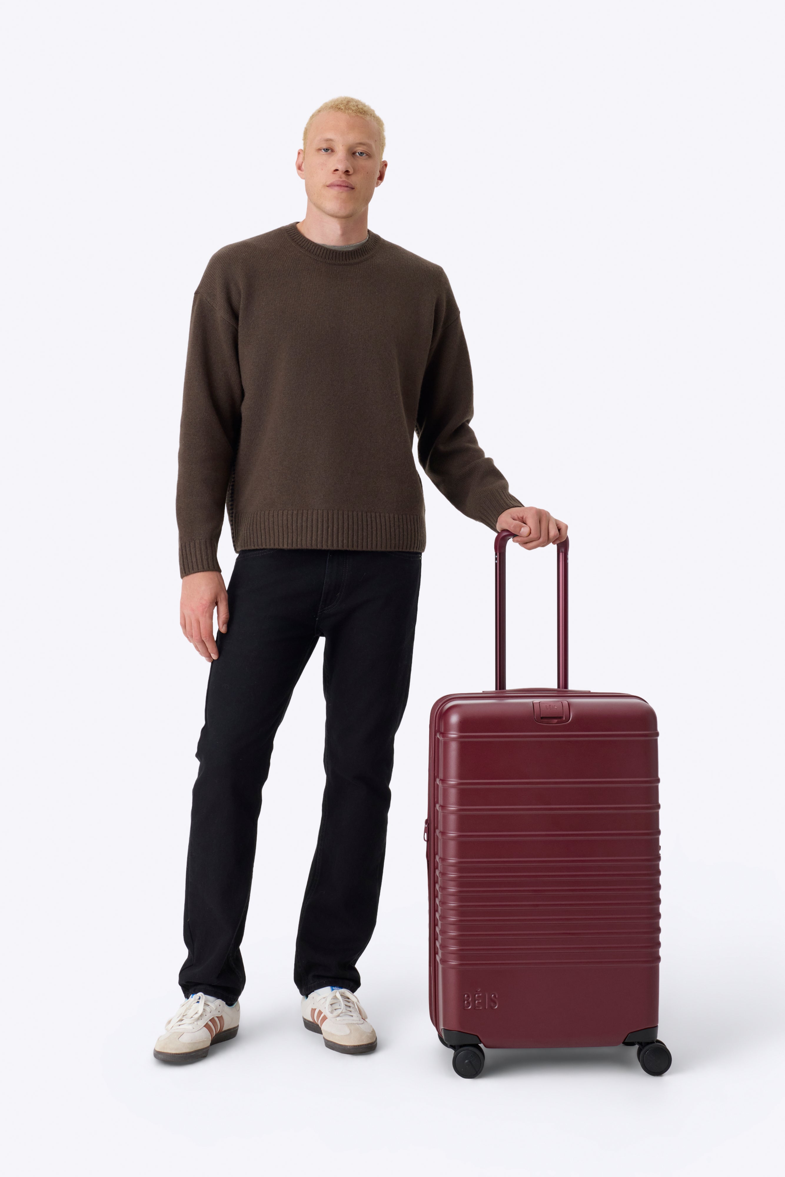 Burgundy Medium Check-In Roller Luggage - Perfect for Air Travel, Business Trips & Weekend Getaways