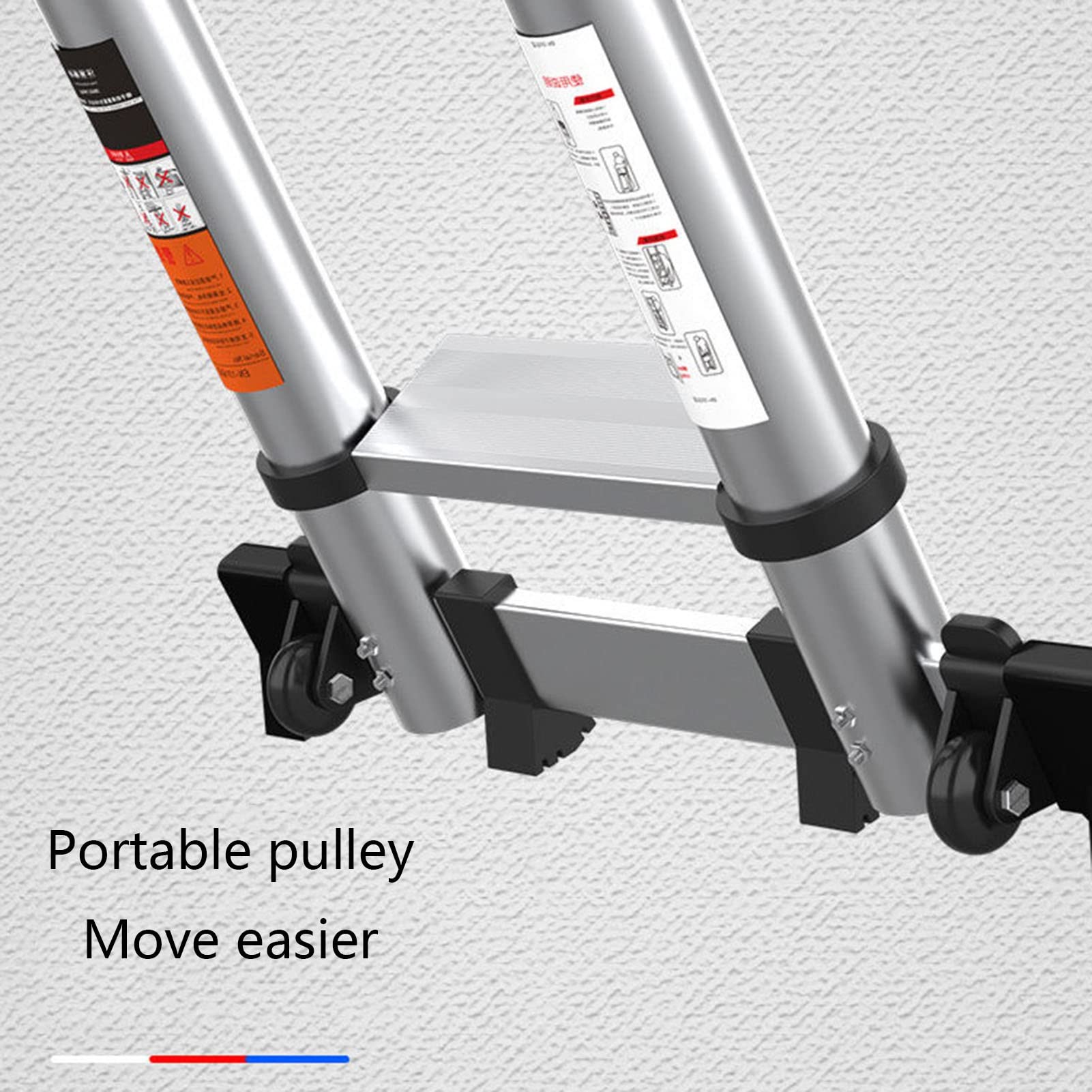 3.5m/6.3m Aluminum Telescopic Extension Ladder with Detachable Hook - Foldable Multi-Purpose Ladder for Indoor Outdoor Use - Perfect for Home Repair, Roof Access, Warehouse & Construction (15.5FT/4.7M)
