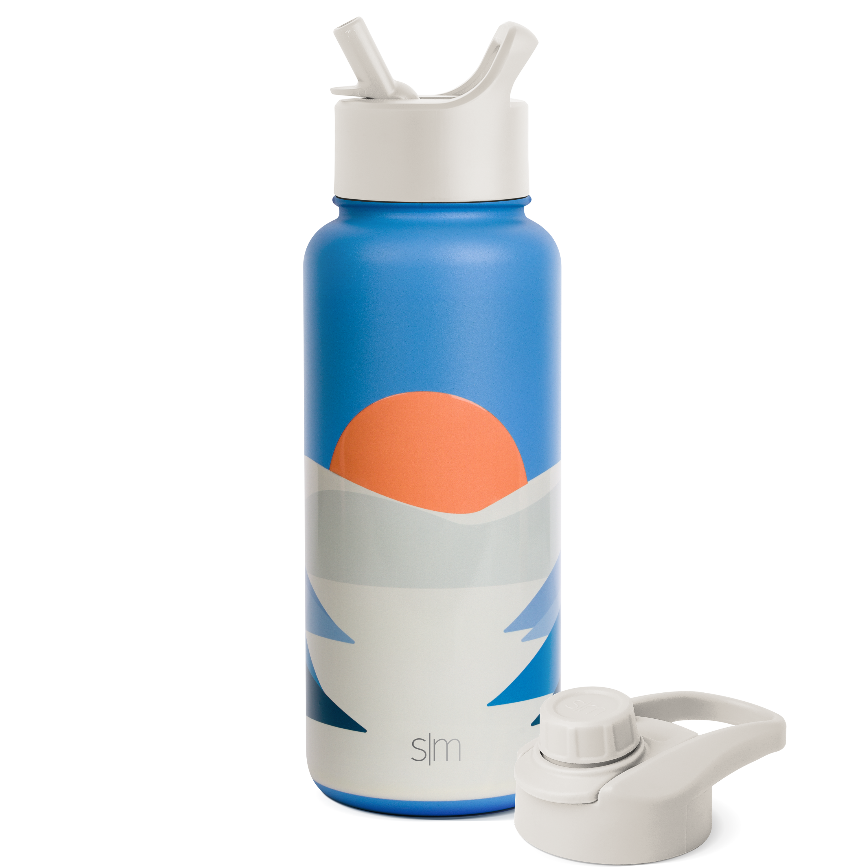 Summit Water Bottle with Straw Lid and Chug Lid - Leakproof Stainless Steel Insulated Bottle for Gym, Hiking & Outdoor Activities