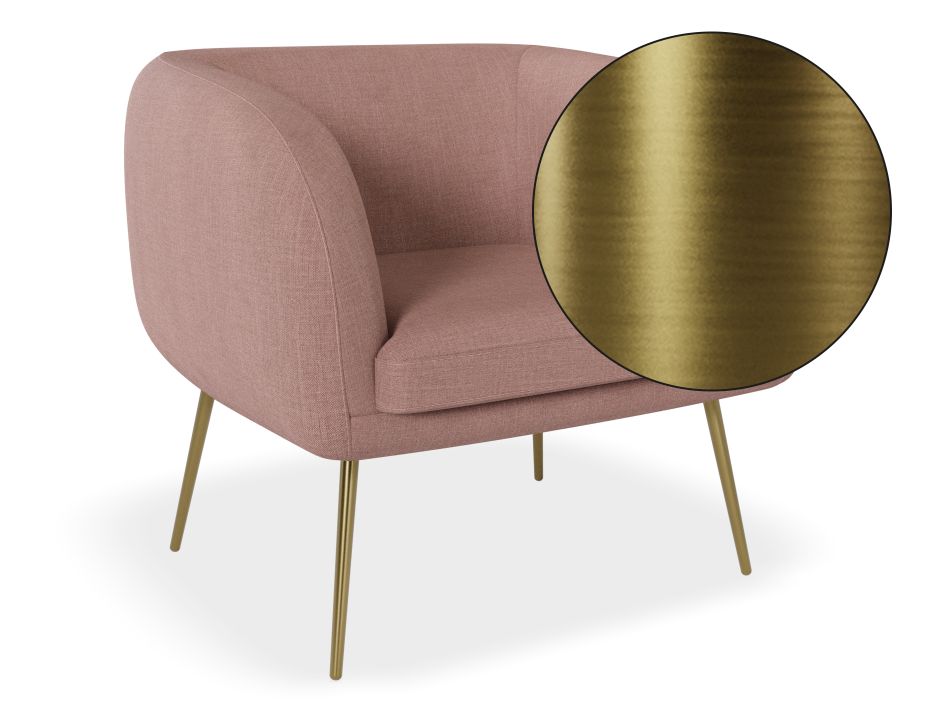 Amour Lounge Chair Blush Pink - Modern Velvet Accent Chair for Living Room, Bedroom, or Office - Perfect for Relaxing, Reading & Home Decor