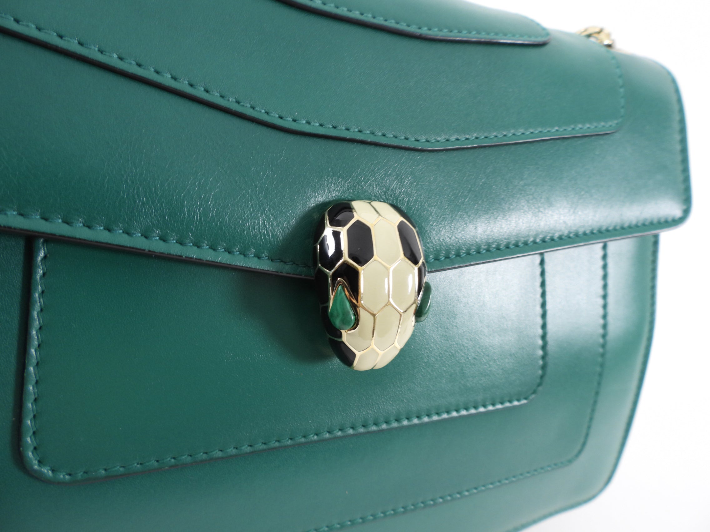 Bvlgari Serpenti Forever Green Medium Flap Crossbody Bag - Luxury Designer Handbag for Women, Perfect for Evening Parties & Date Nights