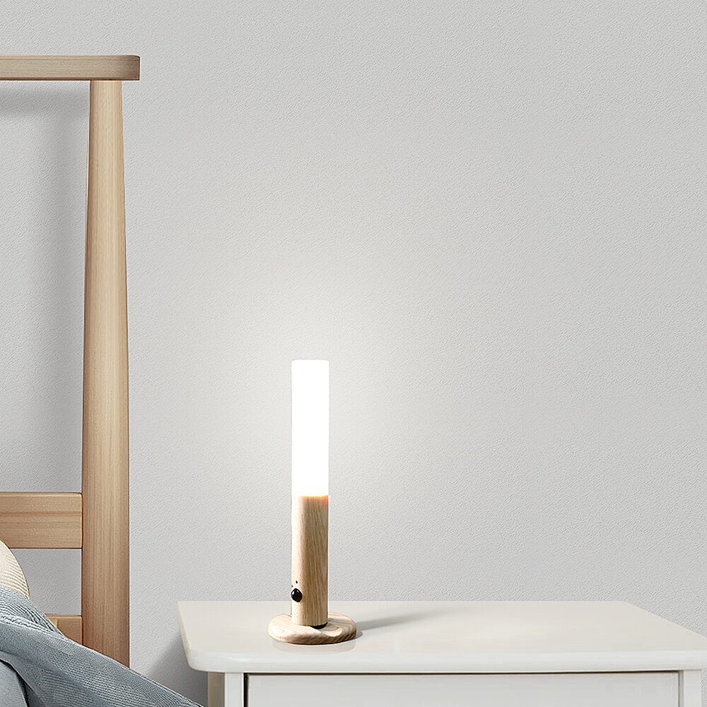 GINGKO Smart Baton Motion Sensor Light - Natural White Ash Wood LED Night Light for Hallway, Bedroom, Staircase & Closet