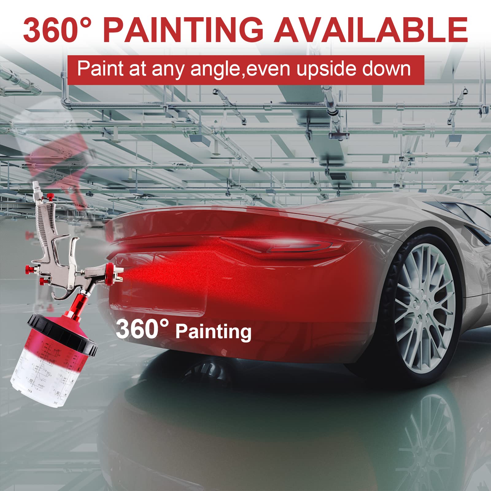 20oz (600ml) Spray Paint Cups Kit - 20 Paint Gun Cup Liners with Lids & Strainers, 1 Hard Cup with Retainer Ring, 8 Plugs - Perfect for Automotive, Furniture & DIY Spray Painting Projects