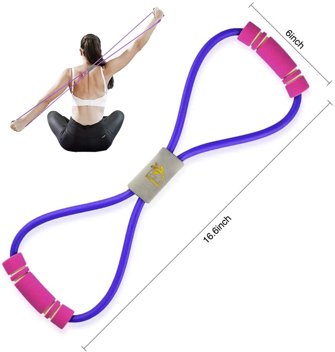 Premium 8-Word Chest Expander Rope - Yoga & Fitness Resistance Bands for Strength Training, Muscle Building & Home Workouts - Ideal for Gym, Physical Therapy & Full-Body Exercise