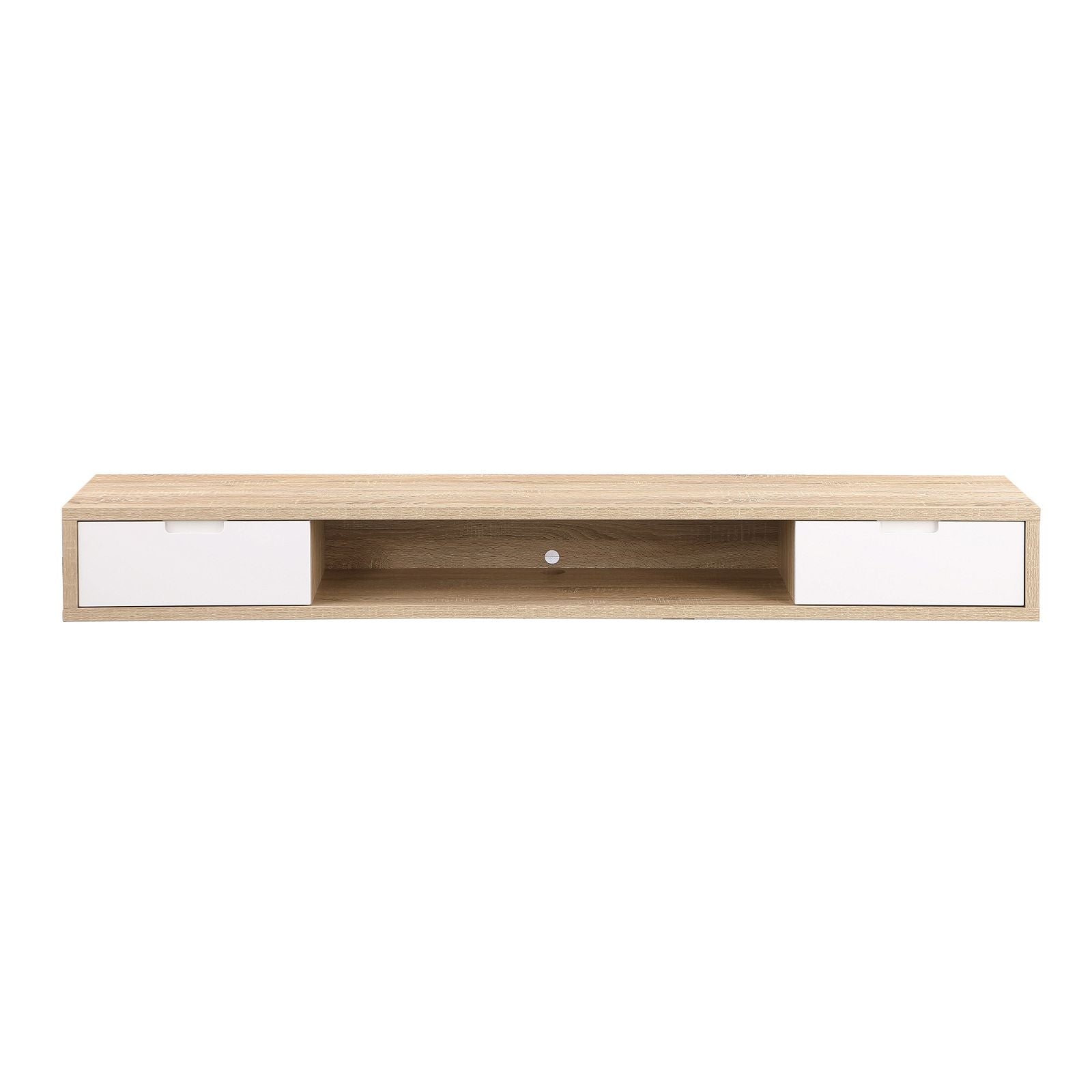 Modern Oak Wall Mount TV Stand - 2000mm Wide Entertainment Center with Storage for Living Room & Home Theater by Criterion